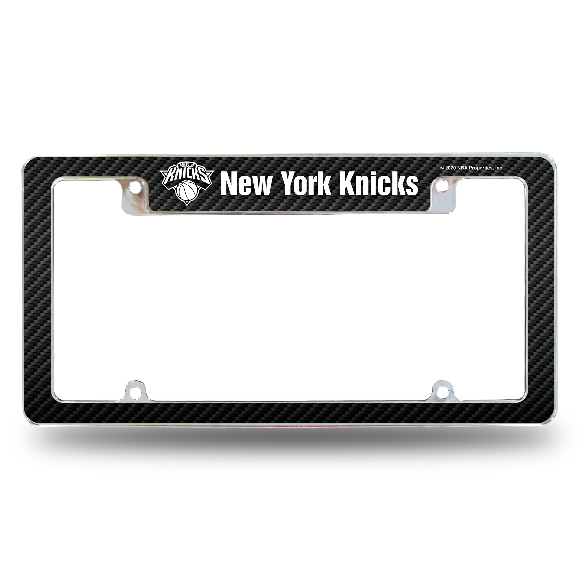 New York Knicks Black 12" x 6" Chrome All Over Automotive License Plate Frame for Car/Truck/SUV    