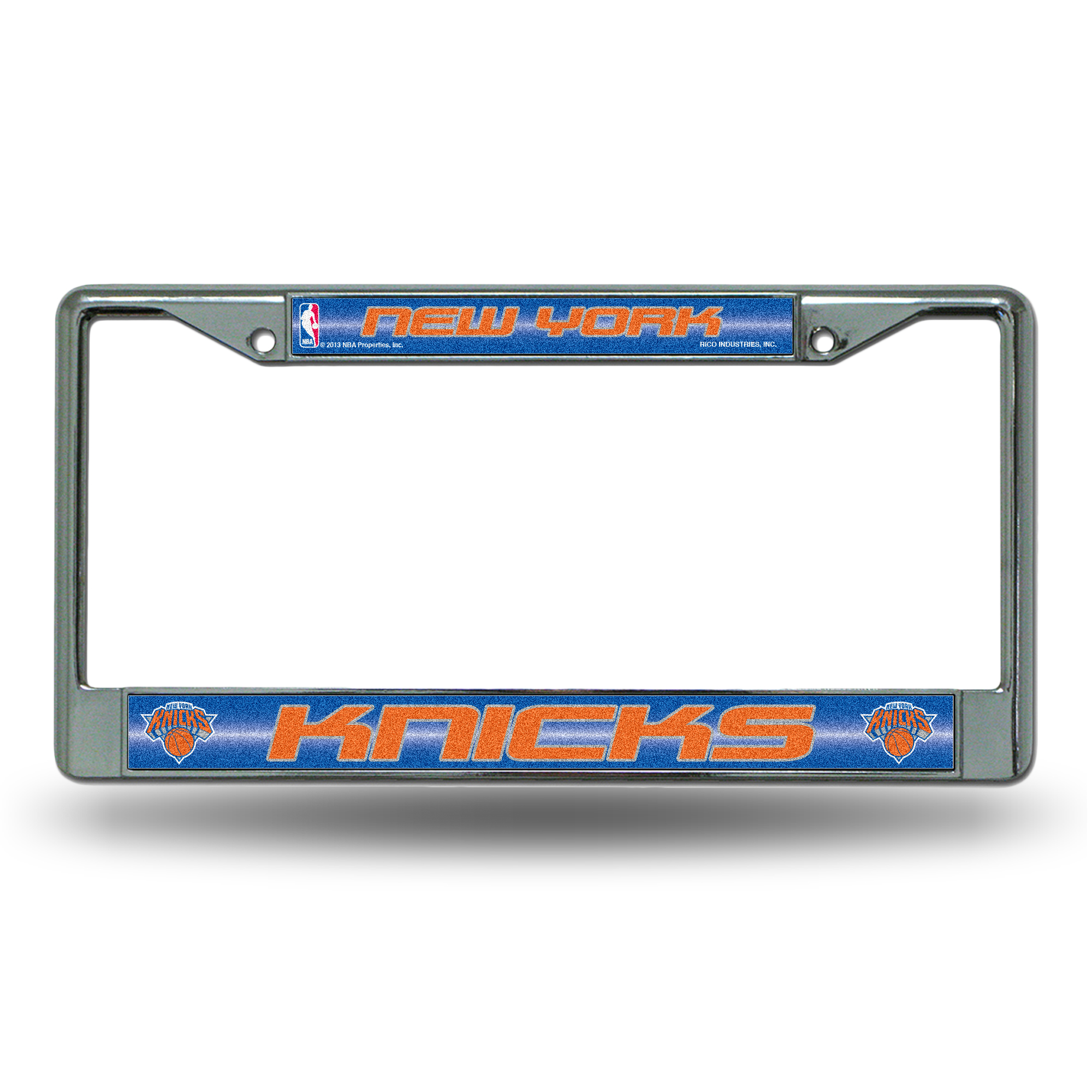 New York Knicks Classic 12" x 6" Silver Bling Chrome Car/Truck/SUV Auto Accessory    