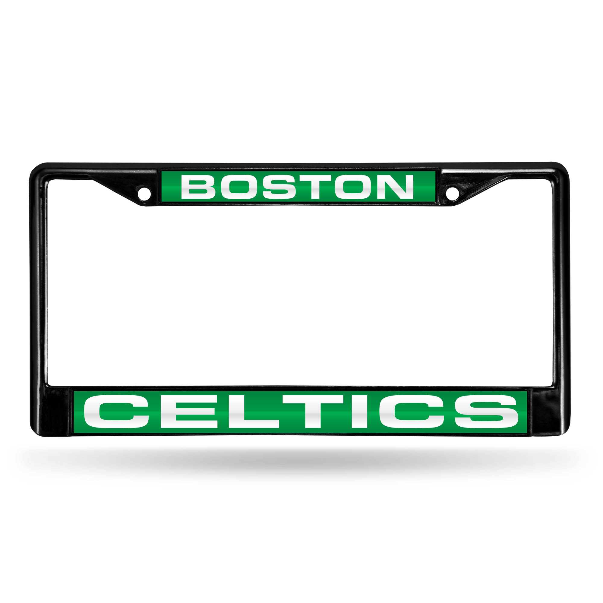 Boston Celtics Black 12" x 6" Black Laser Cut Chrome Frame - Car/Truck/SUV Automobile Accessory    