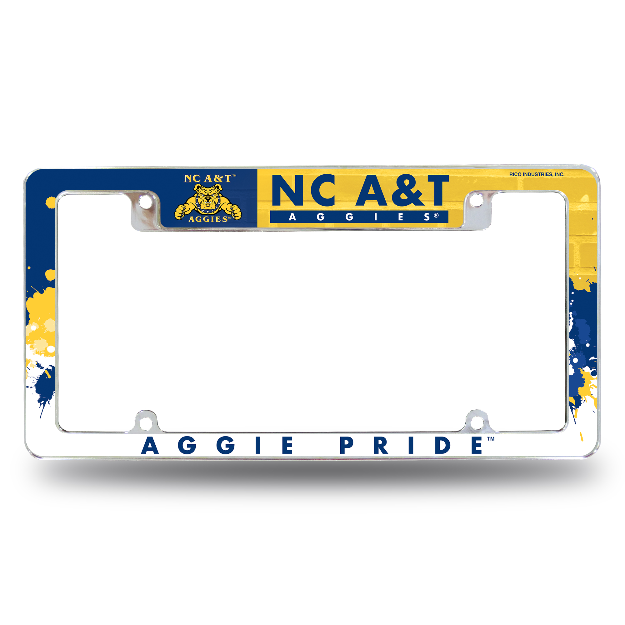 North Carolina A&T Aggies Primary 12" x 6" Chrome All Over Automotive License Plate Frame for Car/Truck/SUV    