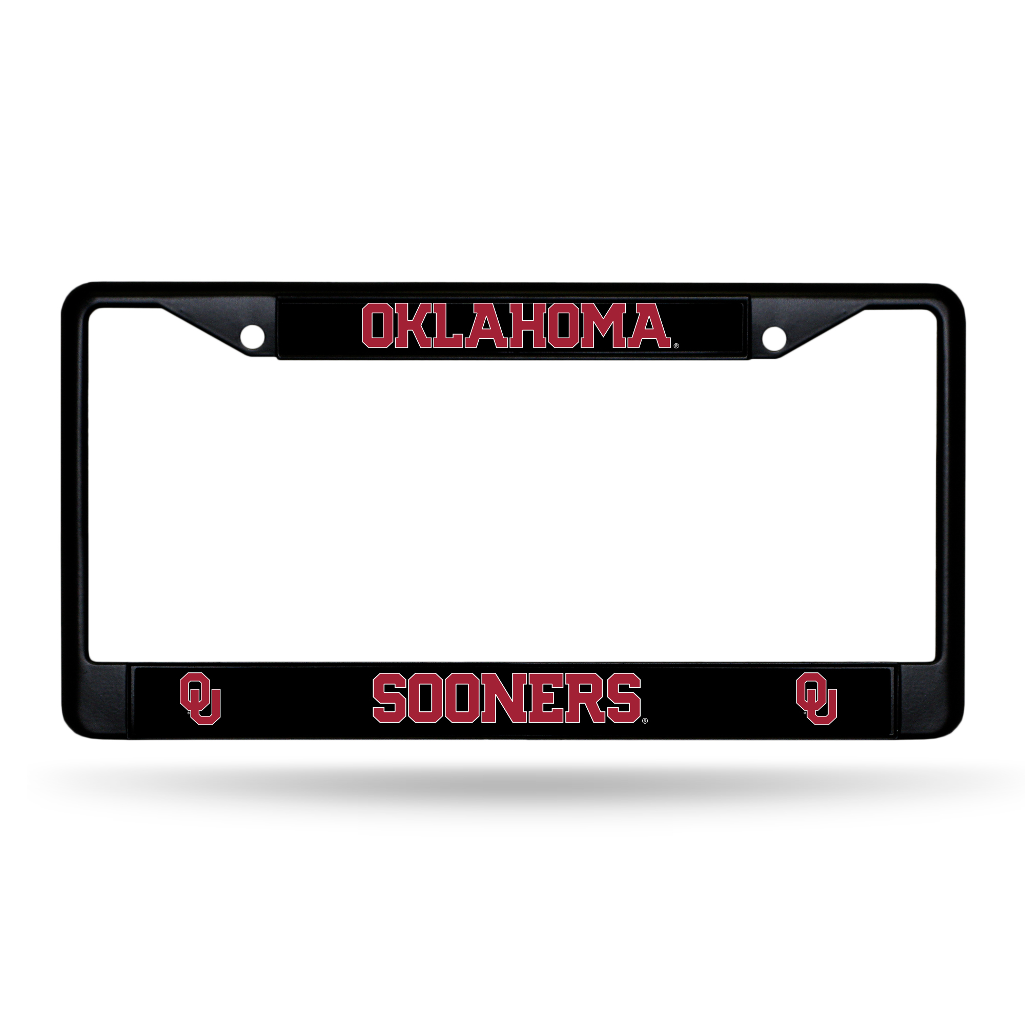 Oklahoma Sooners Primary Black Chrome Frame with Plastic Inserts 12" x 6" Car/Truck Auto Accessory    