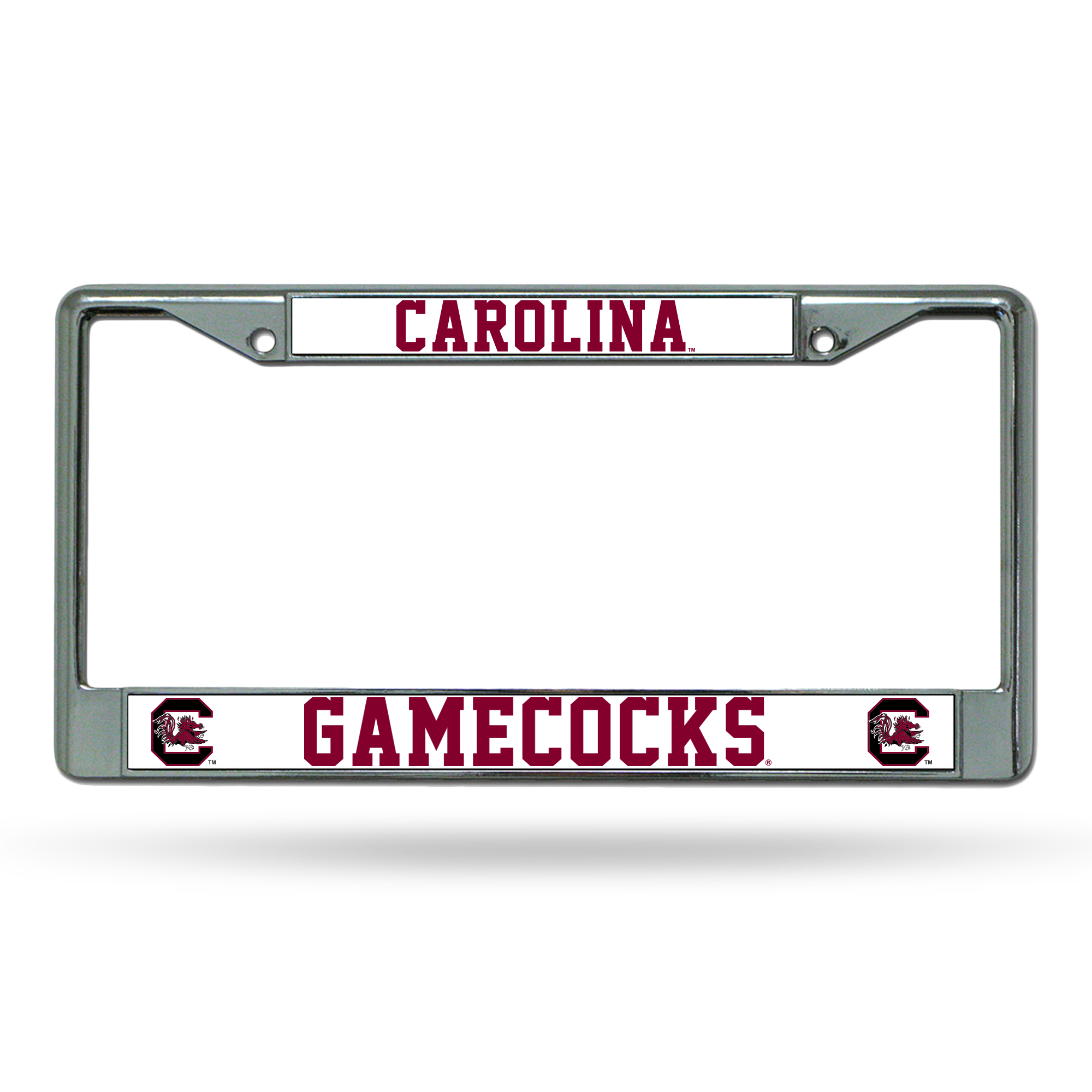 South Carolina Gamecocks Premium 12" x 6" Chrome Frame With Plastic Inserts - Car/Truck/SUV Automobile Accessory    