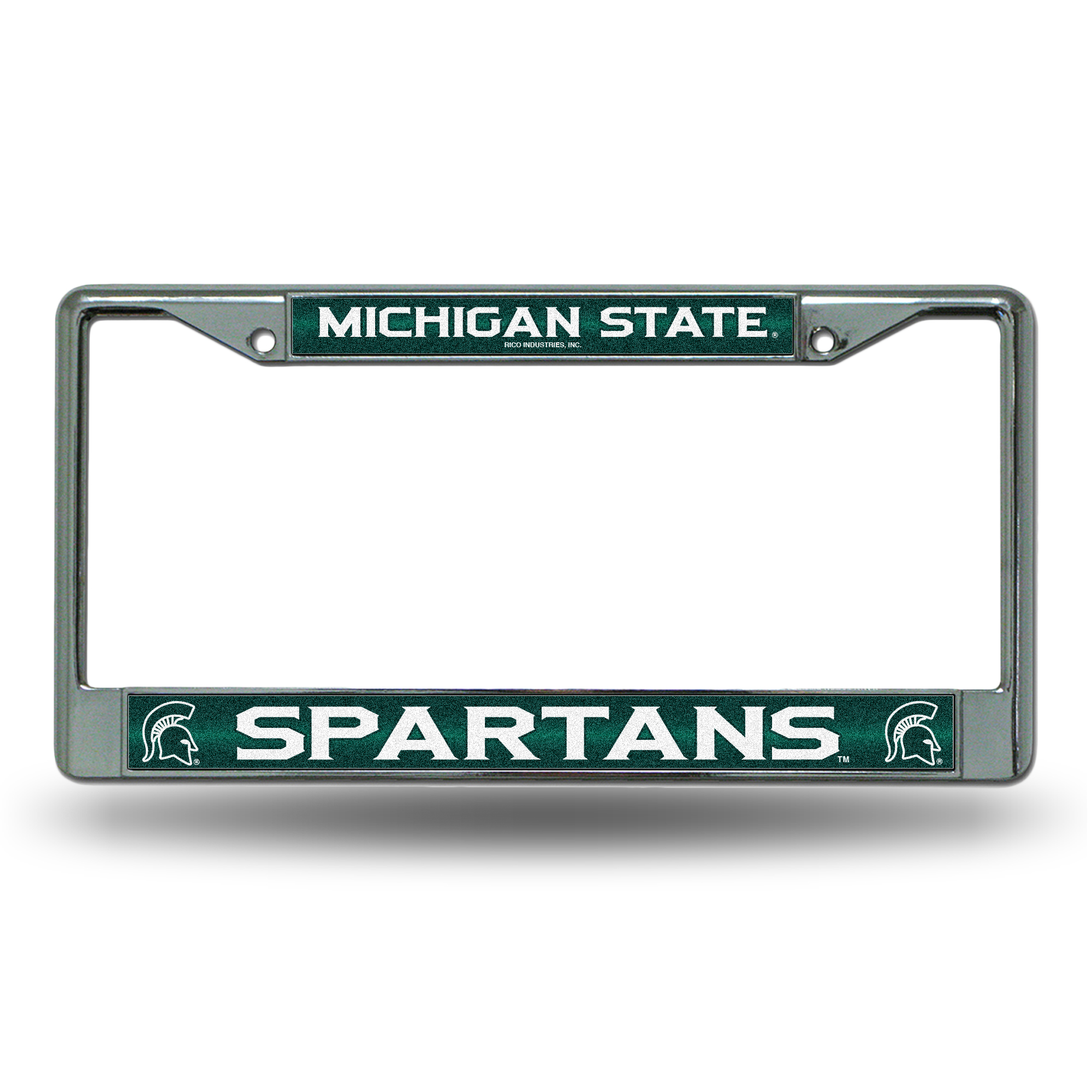 Michigan State Spartans Classic 12" x 6" Silver Bling Chrome Car/Truck/SUV Auto Accessory    