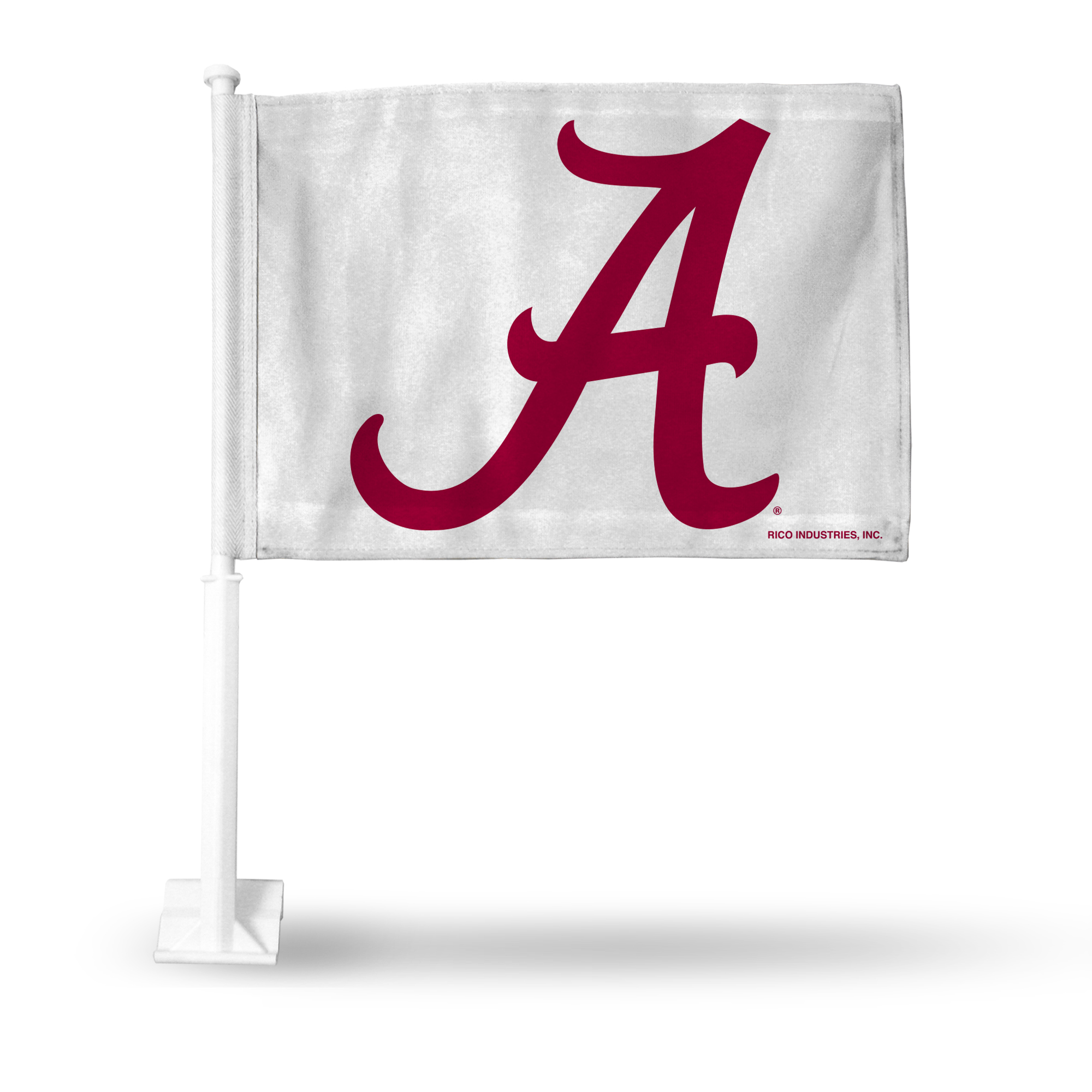 Alabama Crimson Tide Alternate Double Sided Car Flag -  16" x 19" - Strong Pole that Hooks Onto Car/Truck/Automobile    
