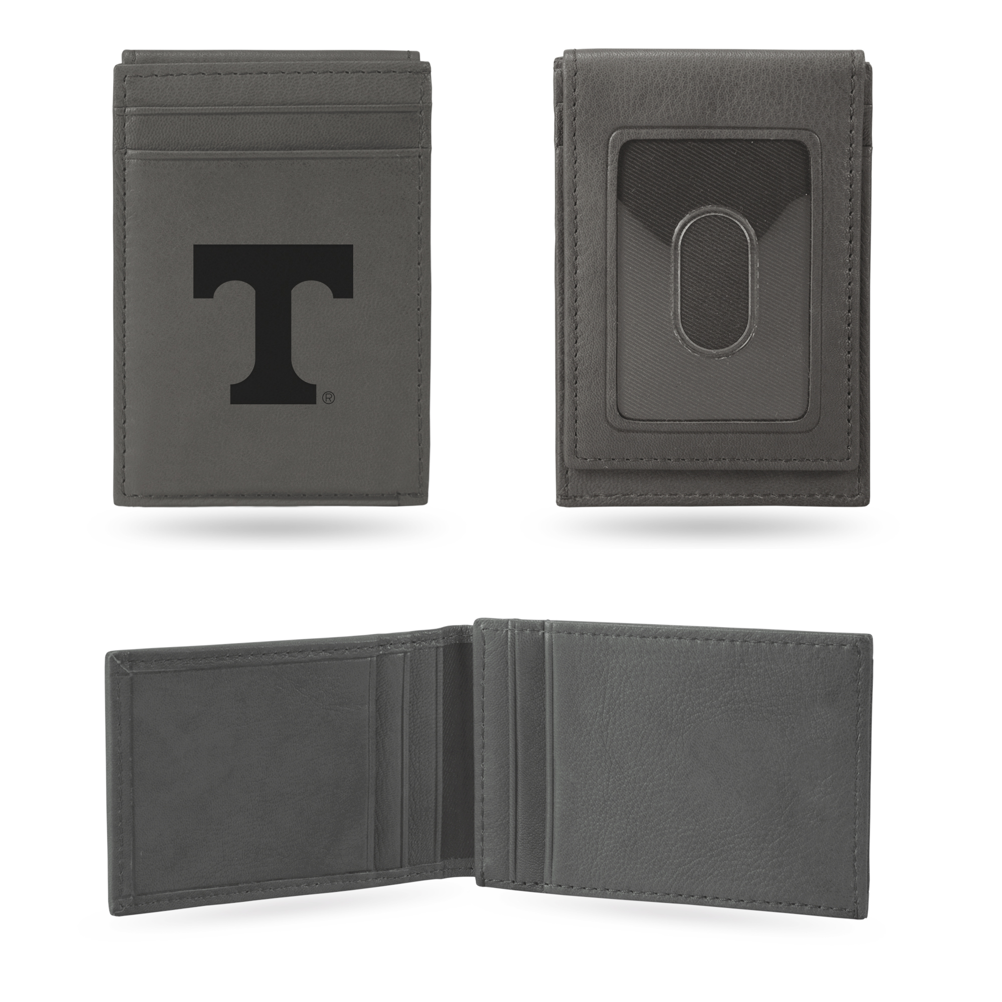 Tennessee Volunteers Gray Laser Engraved Front Pocket Wallet - Compact/Comfortable/Slim    