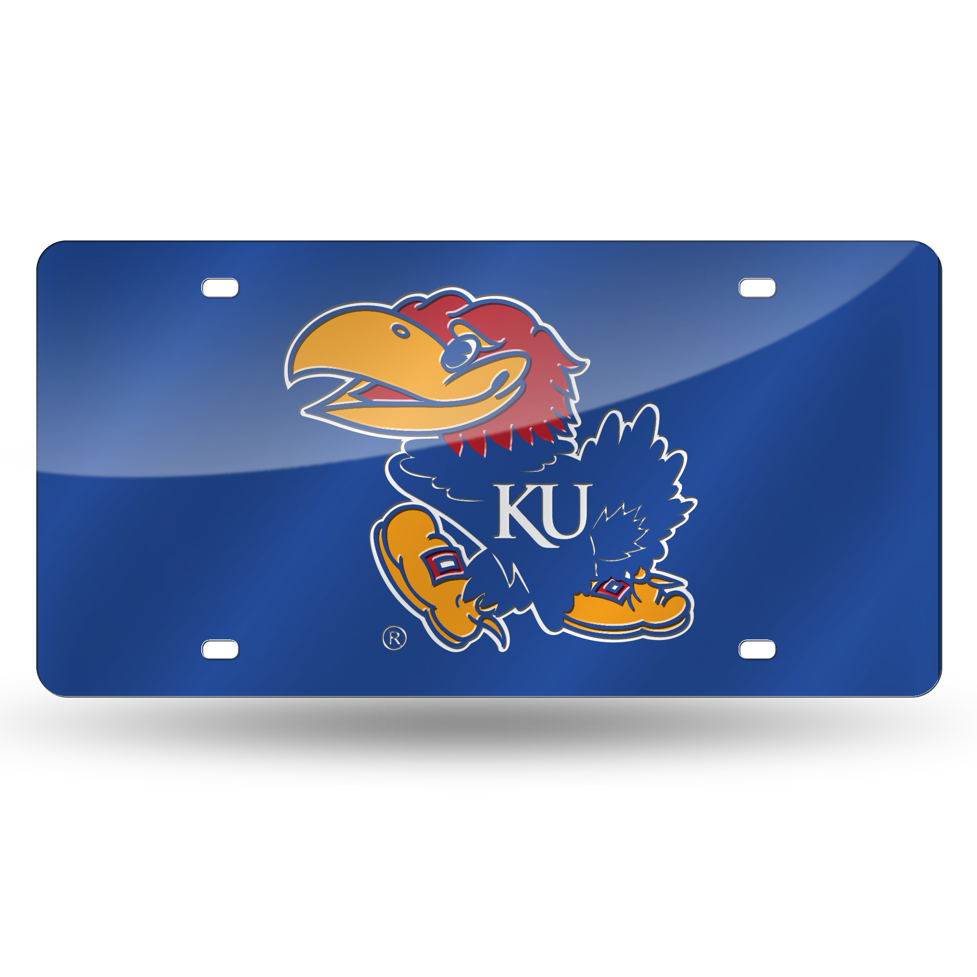 Kansas Jayhawks Blue 12" x 6" Laser Cut Tag For Car/Truck/SUV - Automobile D?cor    