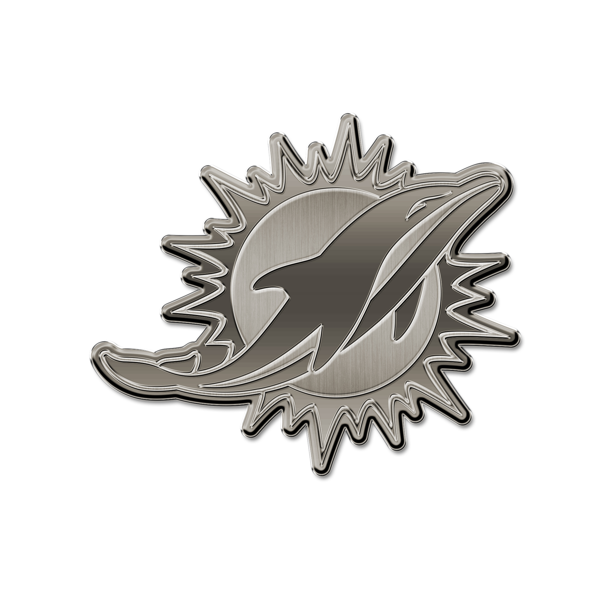 Miami Dolphins Standard Antique Nickel Auto Emblem for Car/Truck/SUV