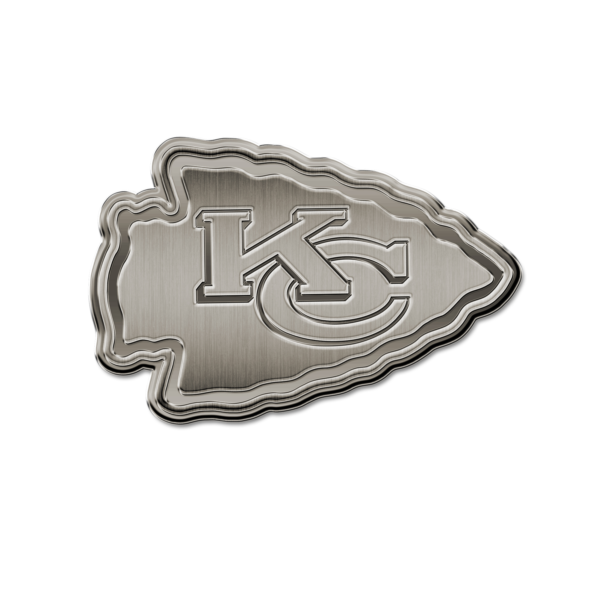 Kansas City Chiefs Standard Antique Nickel Auto Emblem for Car/Truck/SUV