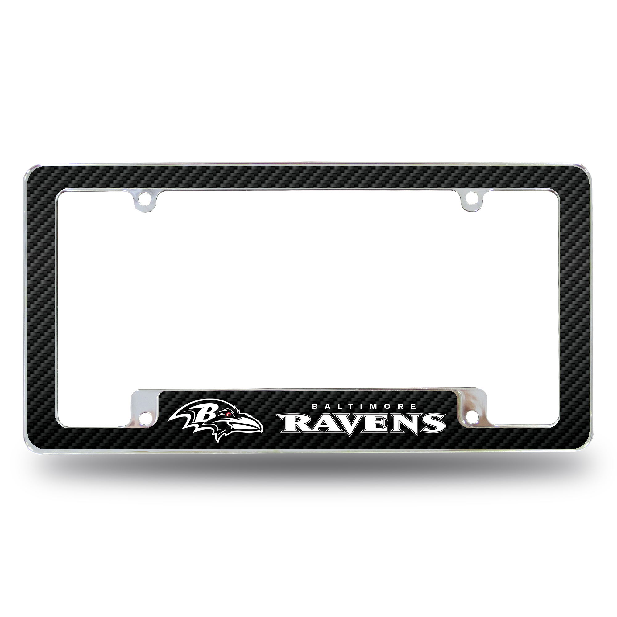 Baltimore Ravens Black 12" x 6" Chrome All Over Automotive License Plate Frame for Car/Truck/SUV    