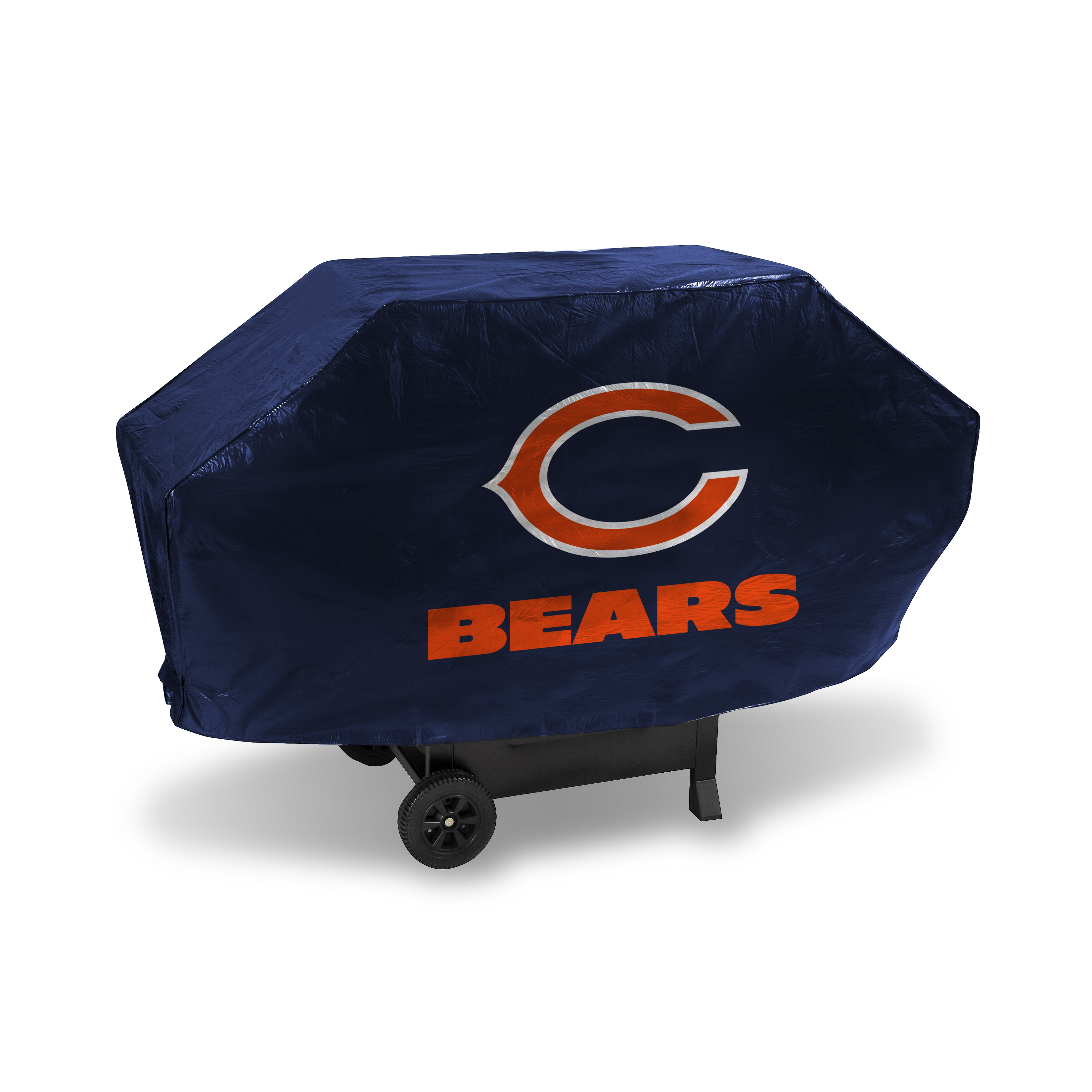 Chicago Bears Navy Deluxe Vinyl Grill Cover - 68" Wide/Heavy Duty/Velcro Staps    