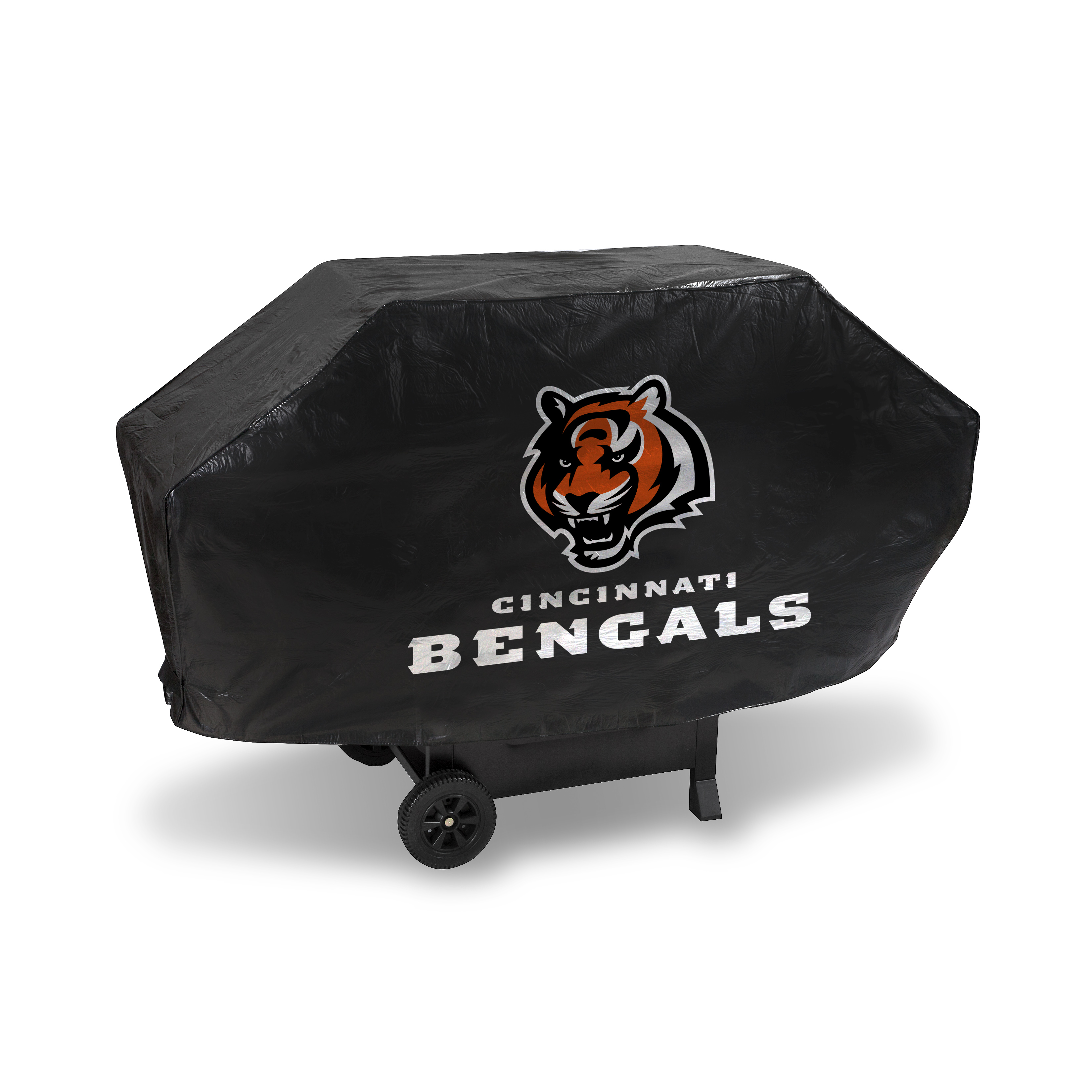 Cincinnati Bengals Black Deluxe Vinyl Grill Cover - 68" Wide/Heavy Duty/Velcro Staps    