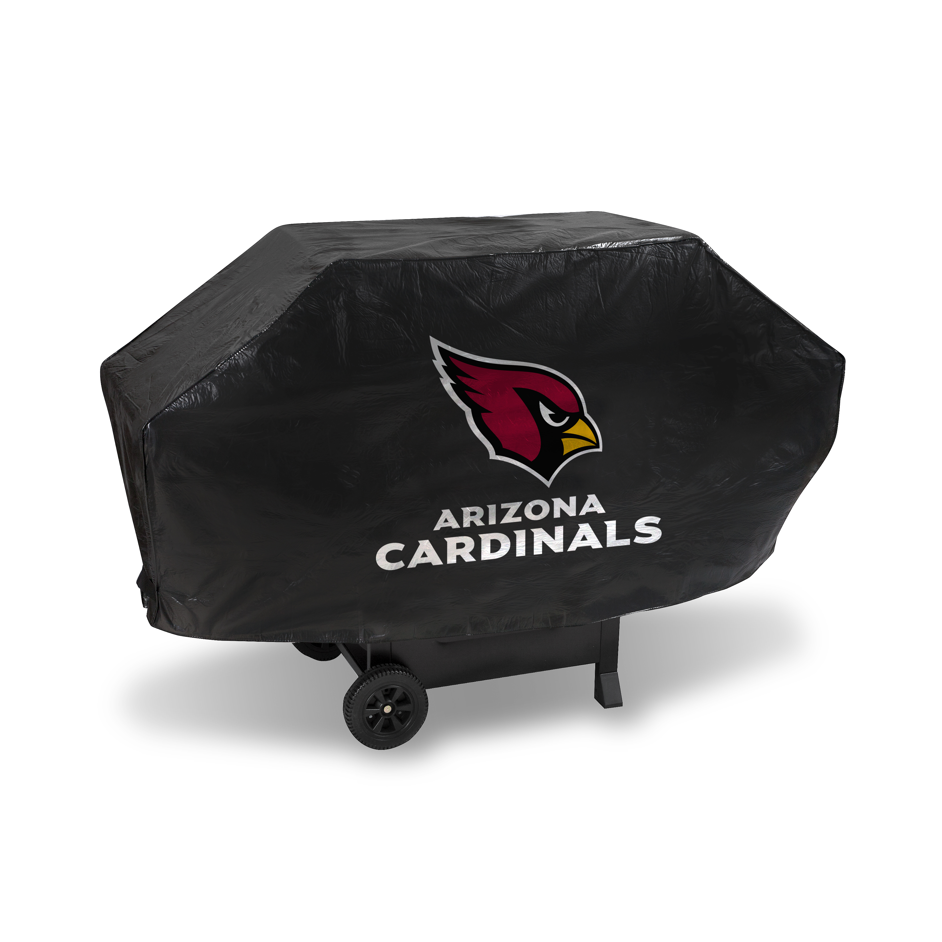 Arizona Cardinals Black Deluxe Vinyl Grill Cover - 68" Wide/Heavy Duty/Velcro Staps    