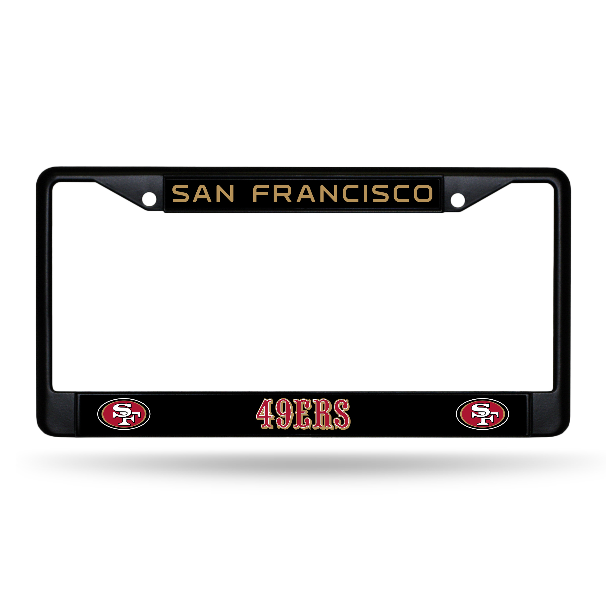 San Francisco 49ers Primary Black Chrome Frame with Plastic Inserts 12" x 6" Car/Truck Auto Accessory    