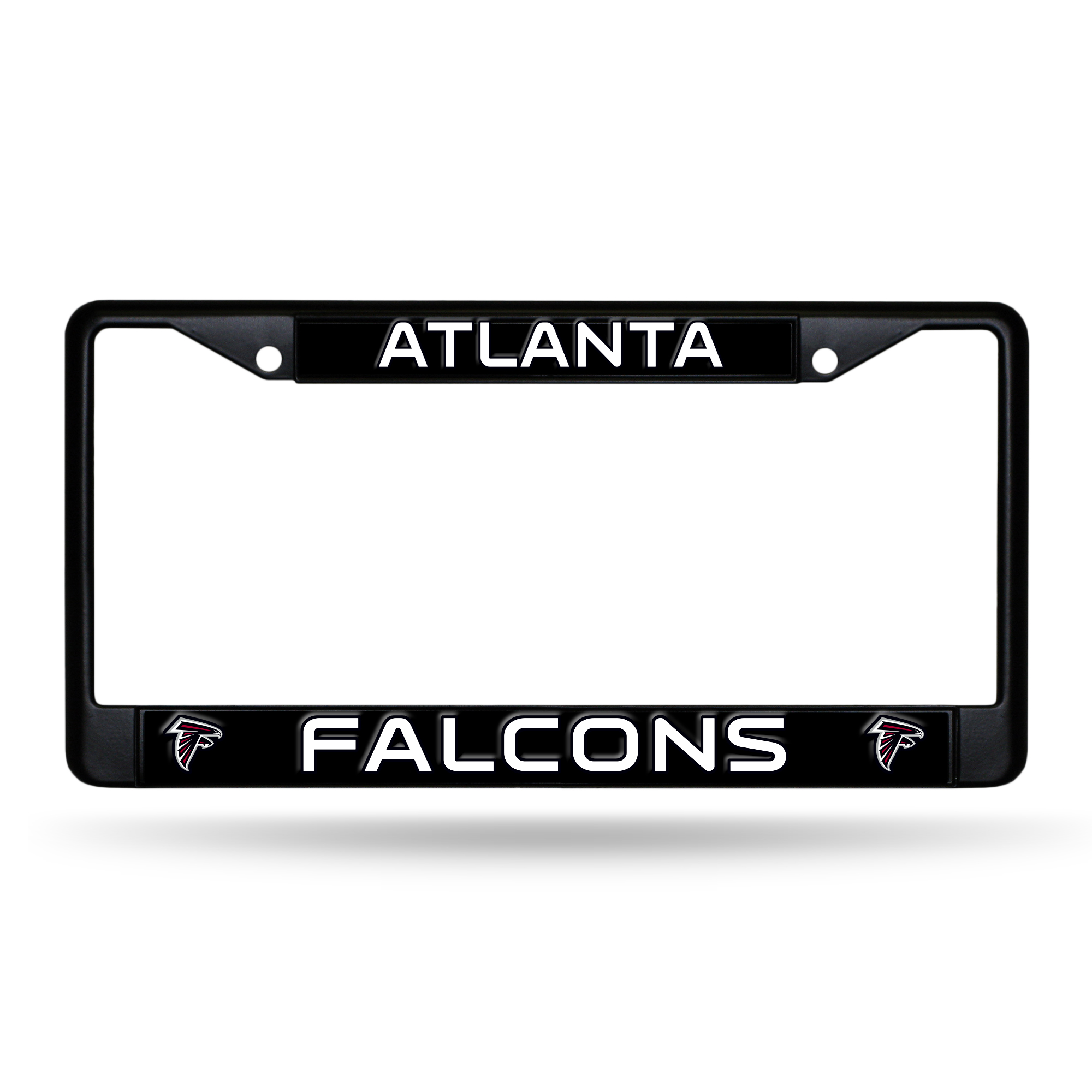 Atlanta Falcons Primary Black Chrome Frame with Plastic Inserts 12" x 6" Car/Truck Auto Accessory    