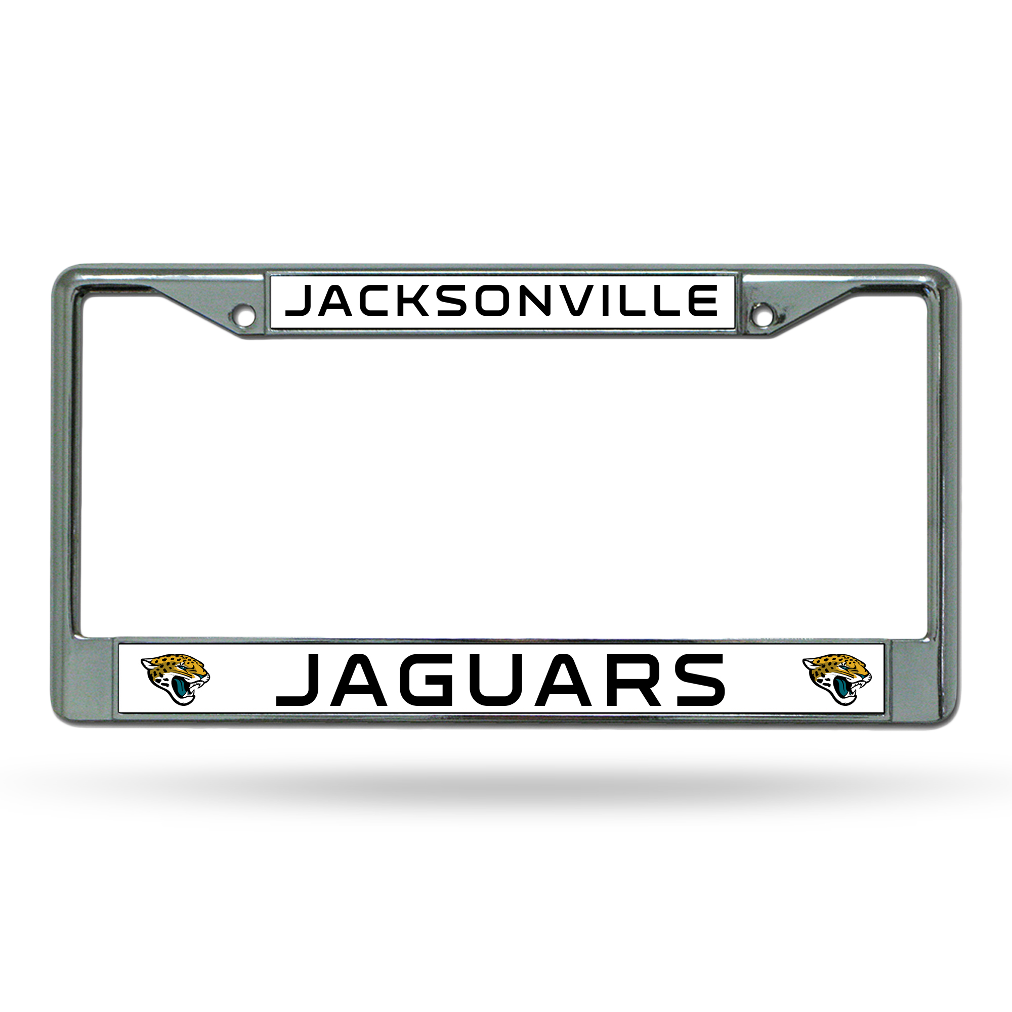 Jacksonville Jaguars Premium 12" x 6" Chrome Frame With Plastic Inserts - Car/Truck/SUV Automobile Accessory    