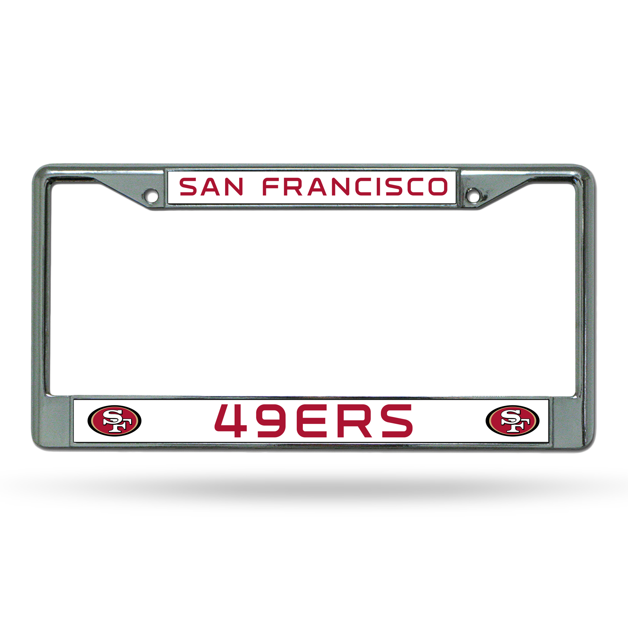 San Francisco 49ers Premium 12" x 6" Chrome Frame With Plastic Inserts - Car/Truck/SUV Automobile Accessory    