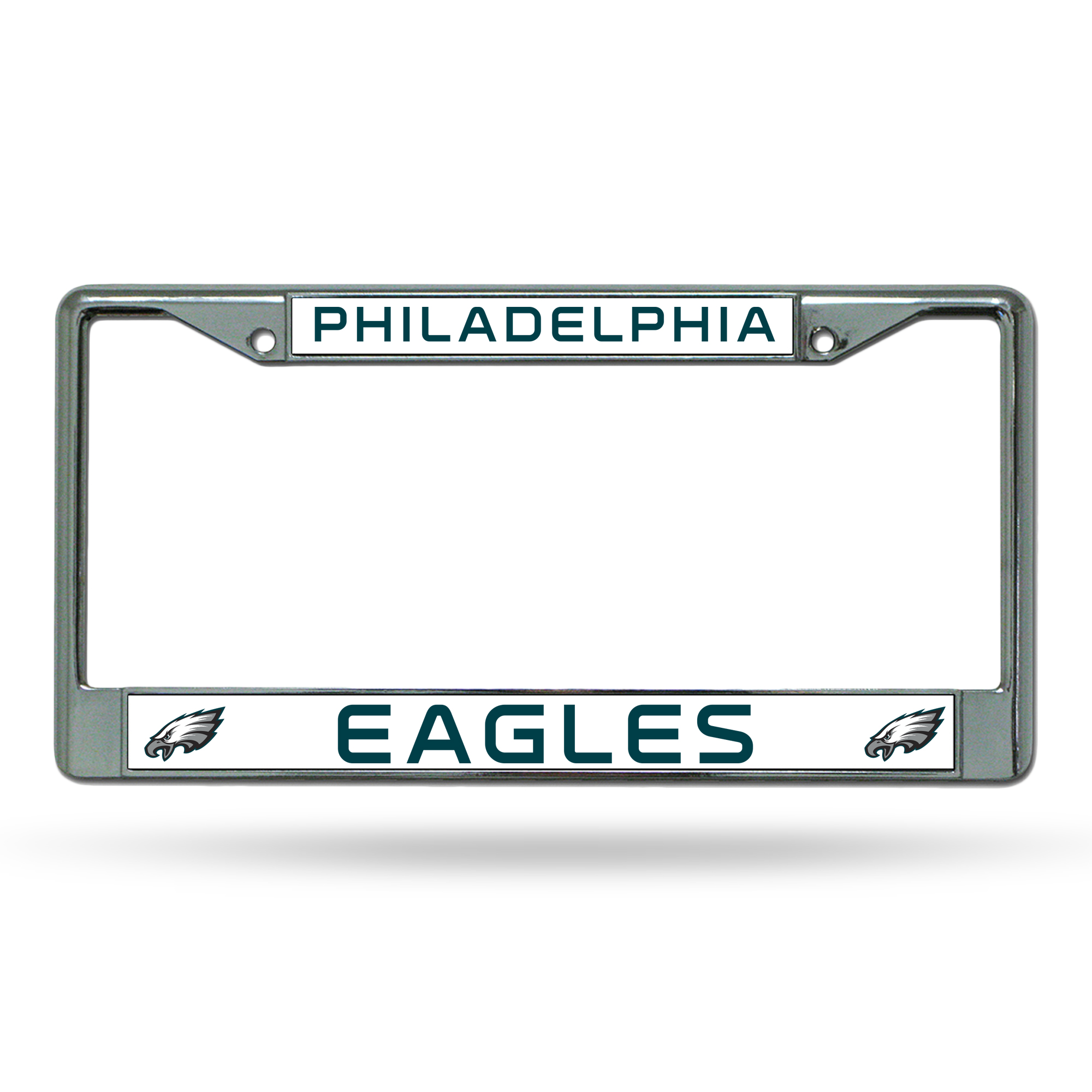 Philadelphia Eagles Premium 12" x 6" Chrome Frame With Plastic Inserts - Car/Truck/SUV Automobile Accessory    