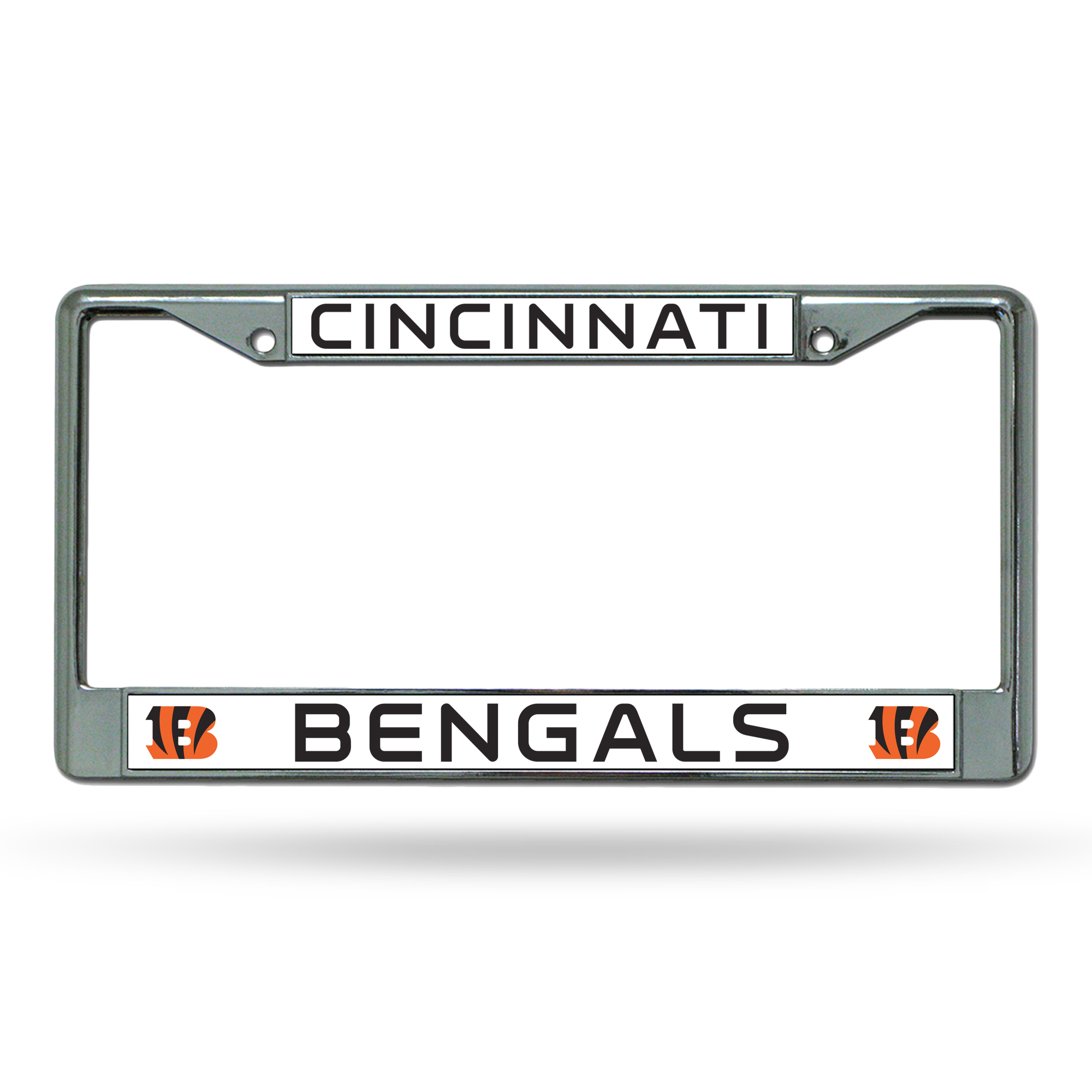 Cincinnati Bengals Premium 12" x 6" Chrome Frame With Plastic Inserts - Car/Truck/SUV Automobile Accessory    