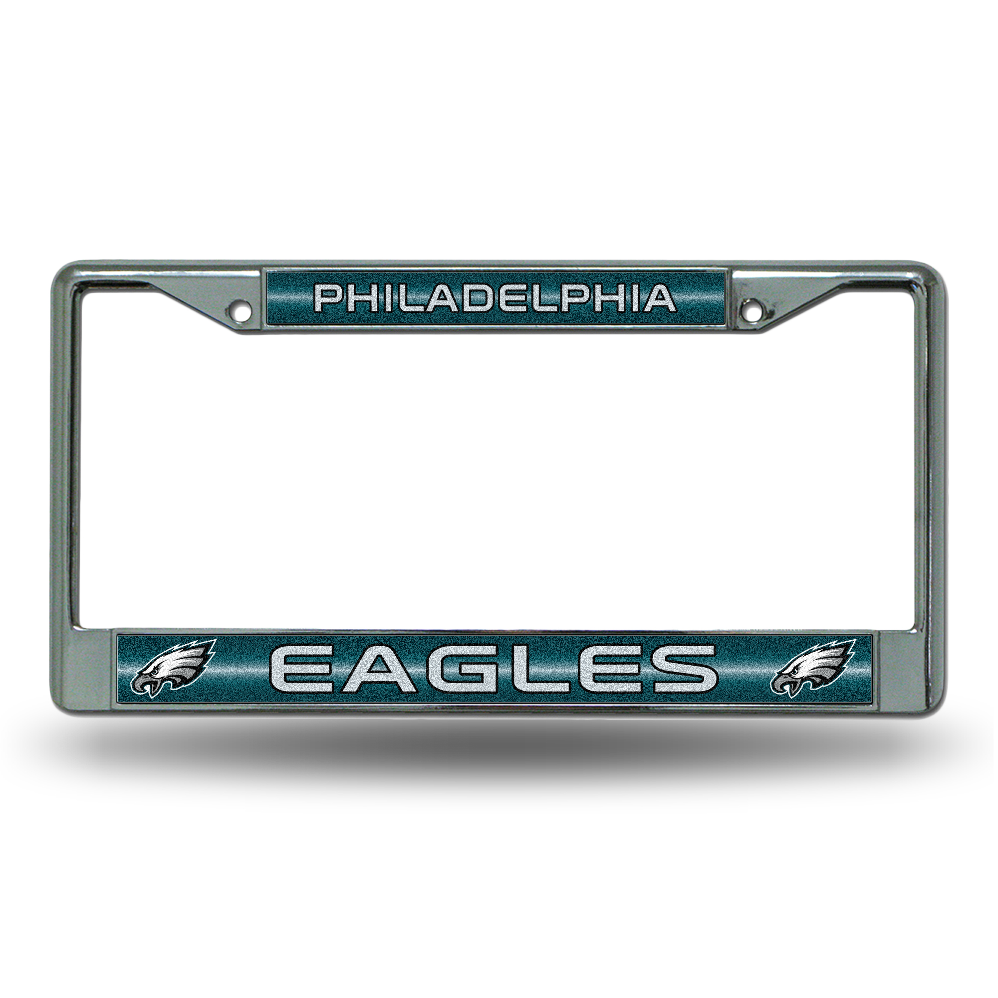 Philadelphia Eagles Classic 12" x 6" Silver Bling Chrome Car/Truck/SUV Auto Accessory    