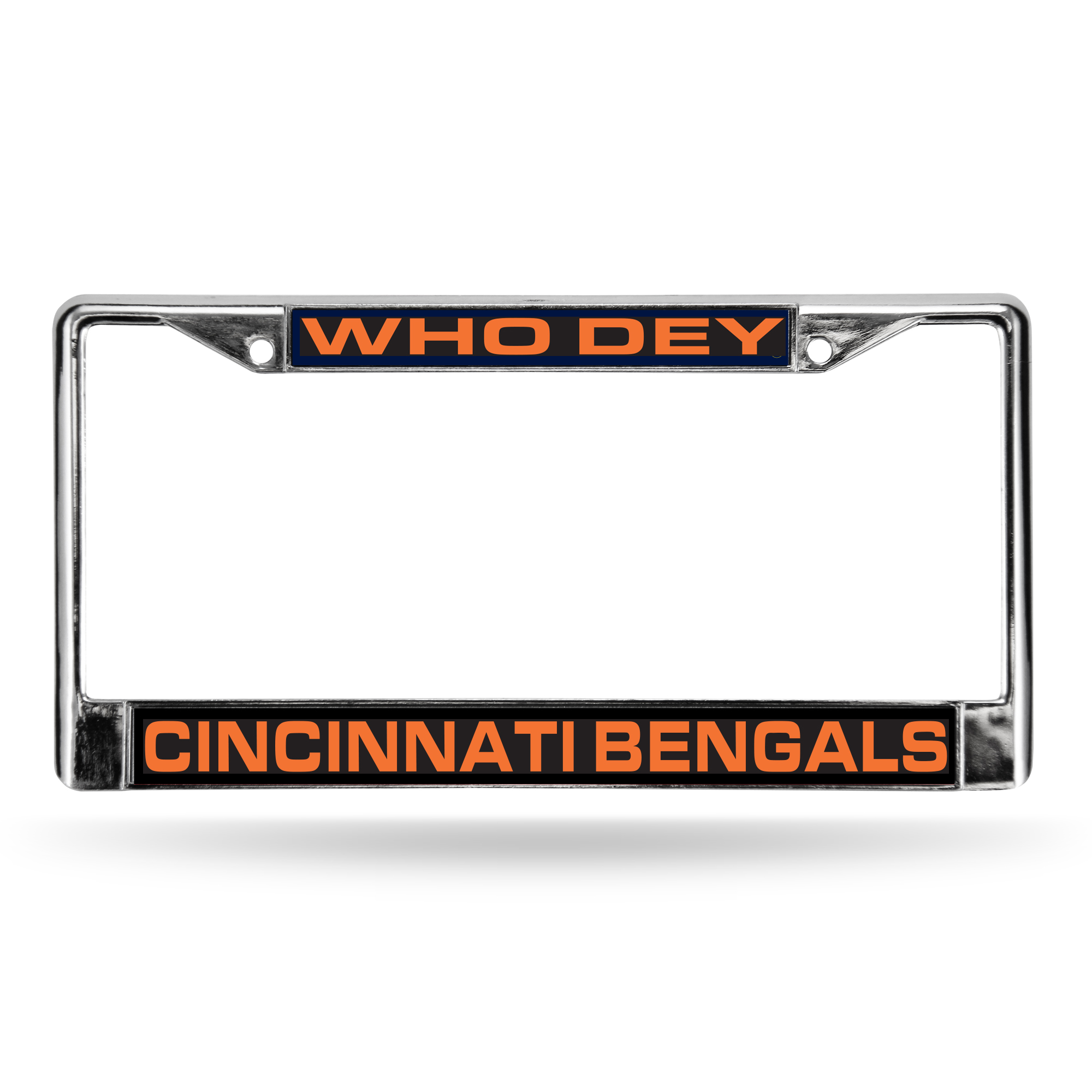 Cincinnati Bengals Alternate 12" x 6" Laser Cut Chrome Frame - Car/Truck/SUV Automobile Accessory