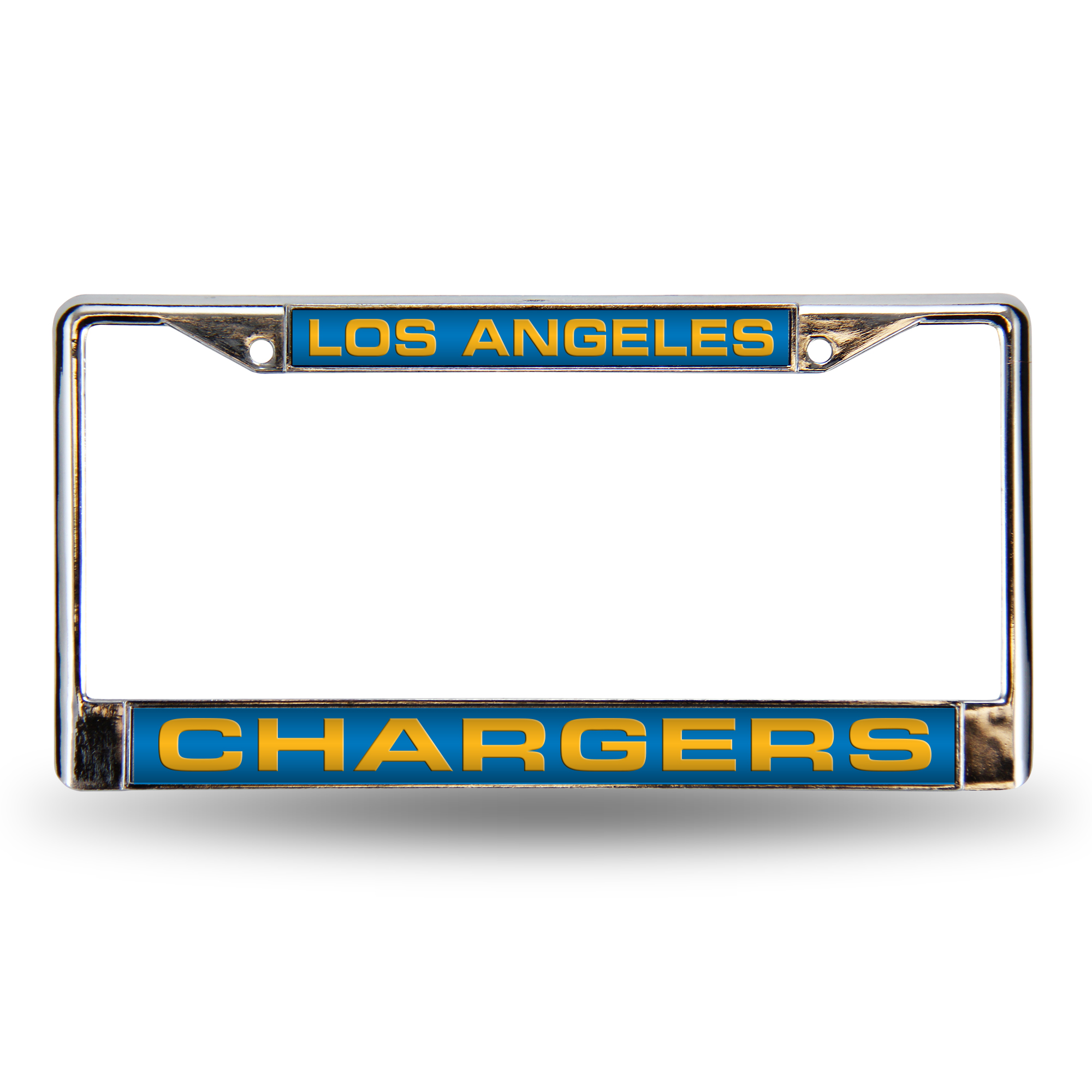 Los Angeles Chargers Blue 12" x 6" Laser Cut Chrome Frame - Car/Truck/SUV Automobile Accessory    