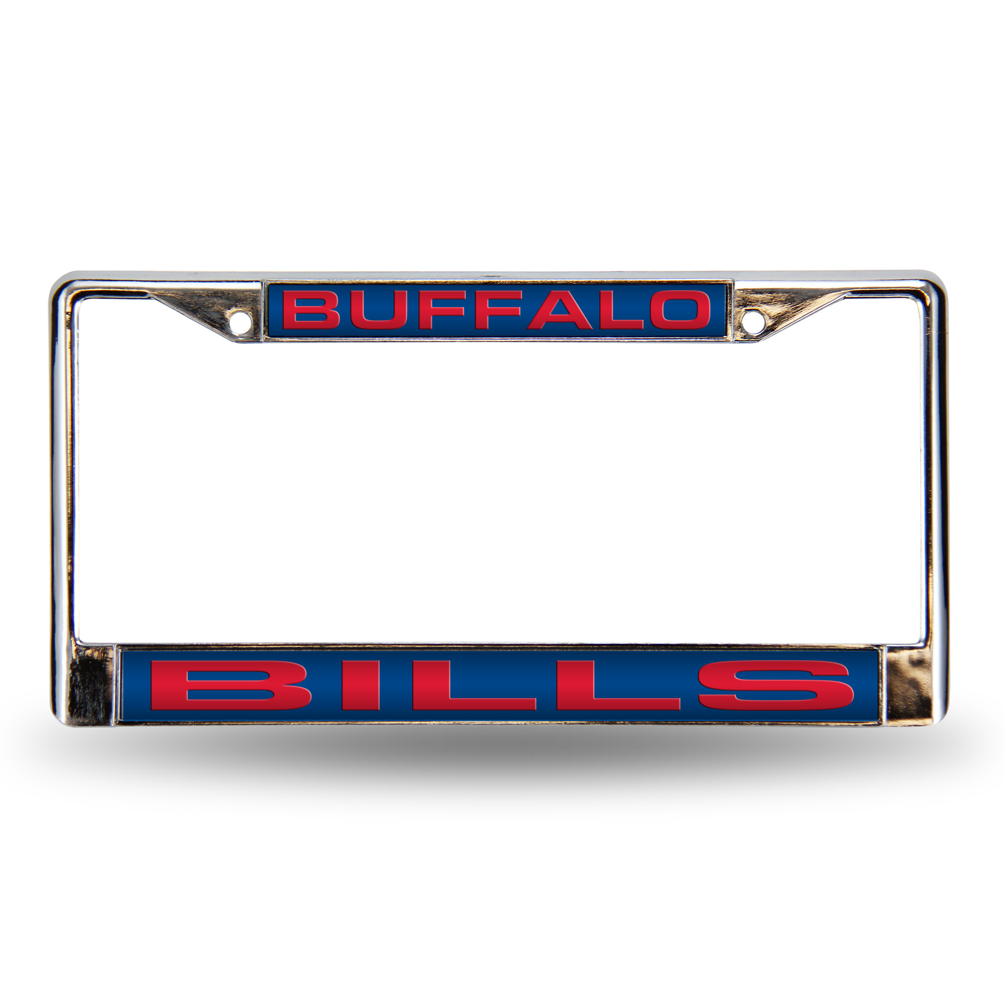 Buffalo Bills Blue 12" x 6" Laser Cut Chrome Frame - Car/Truck/SUV Automobile Accessory    