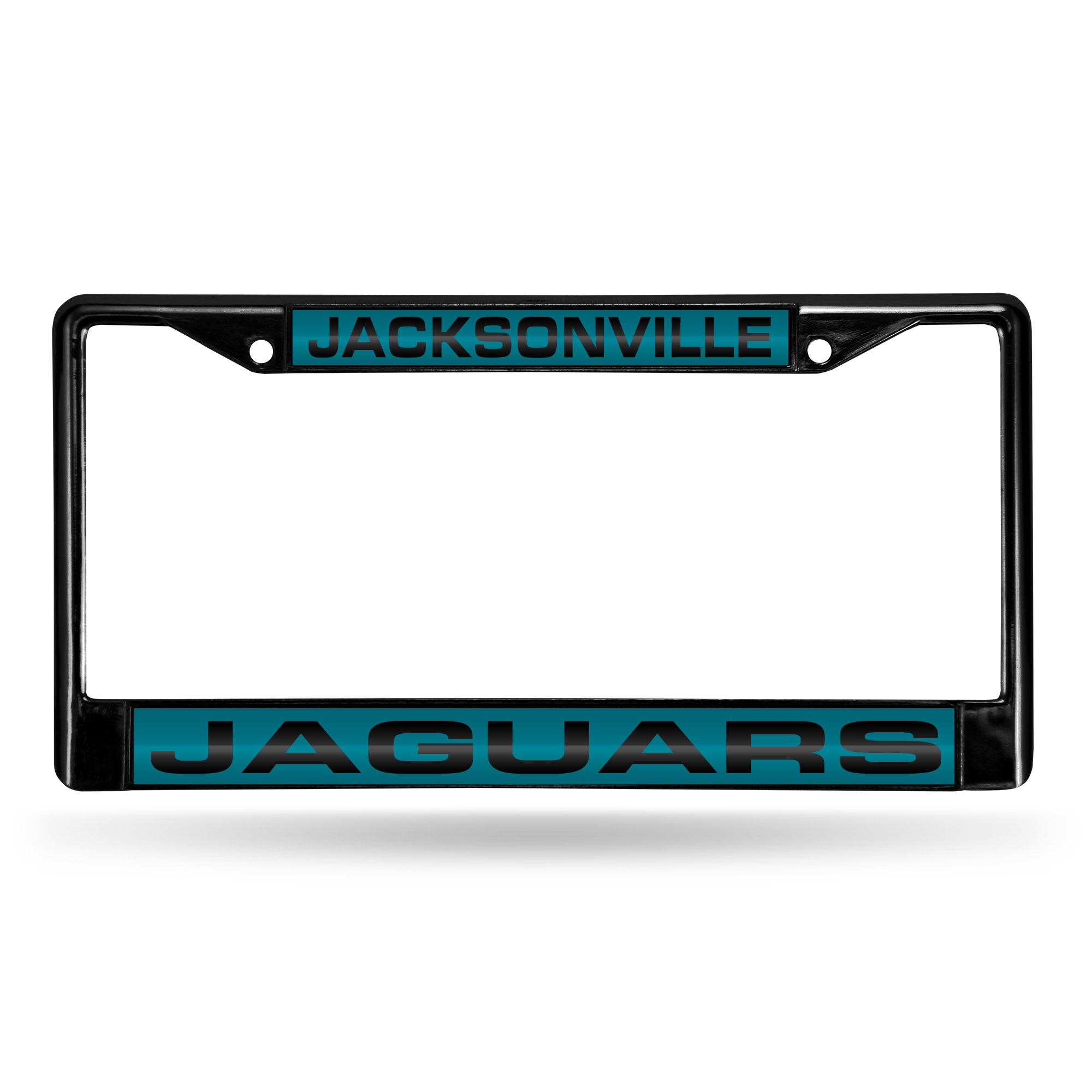 Jacksonville Jaguars Black 12" x 6" Black Laser Cut Chrome Frame - Car/Truck/SUV Automobile Accessory    