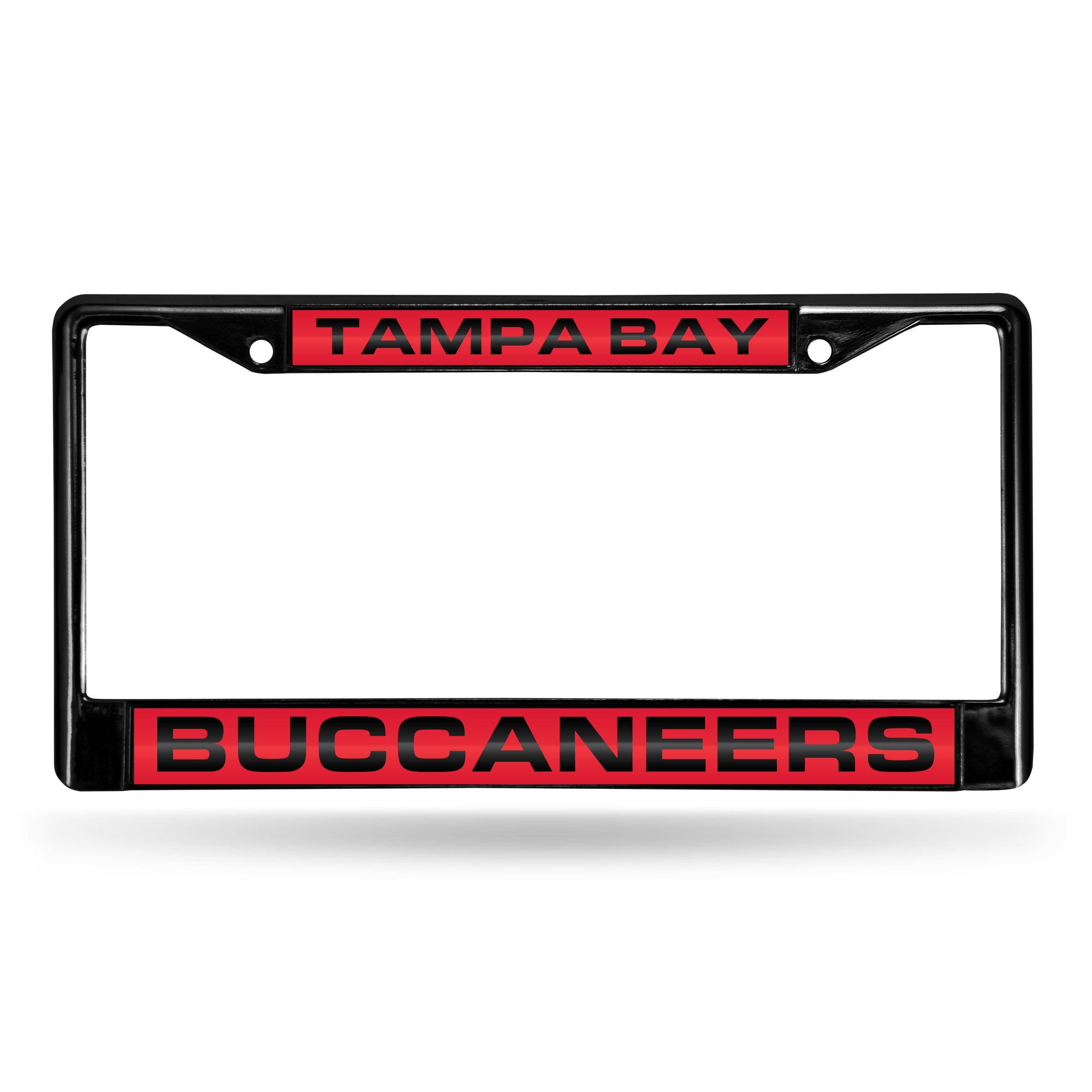 Tampa Bay Buccaneers Black 12" x 6" Black Laser Cut Chrome Frame - Car/Truck/SUV Automobile Accessory    
