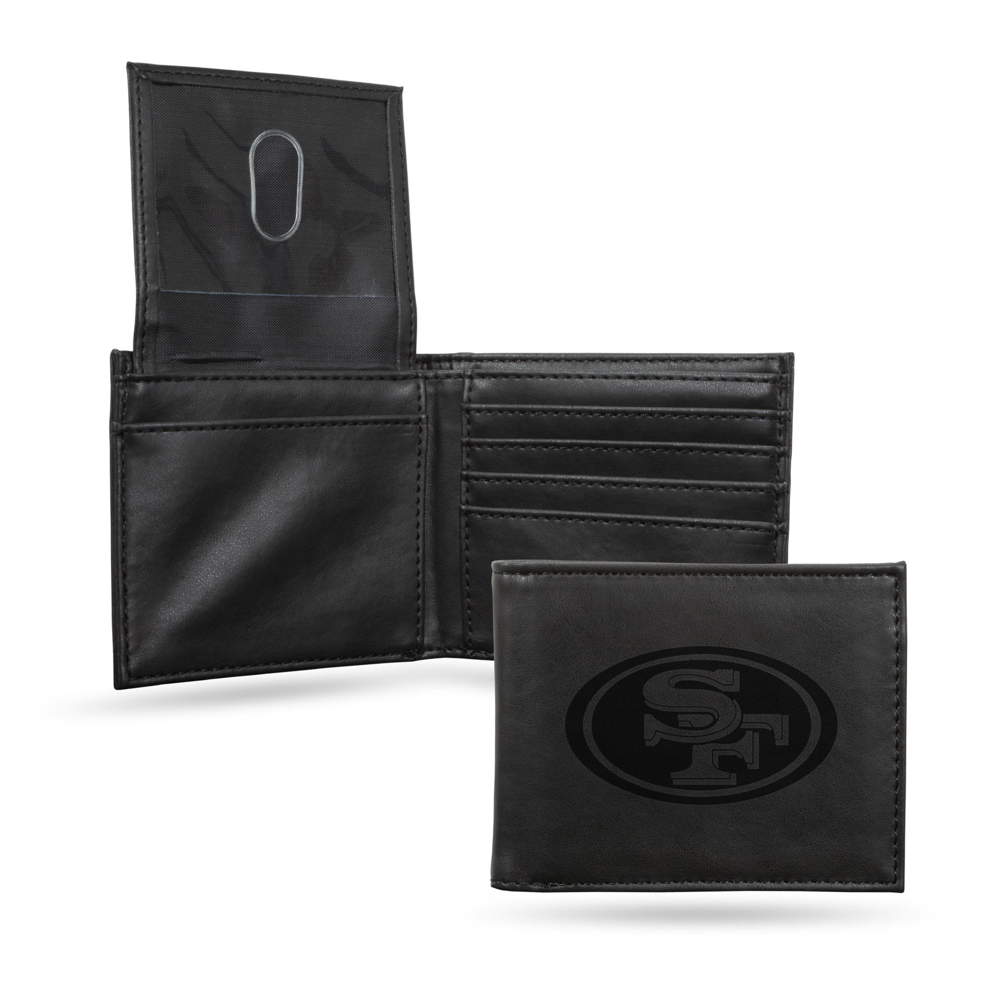 San Francisco 49ers Black Laser Engraved Bill-fold Wallet - Slim Design - Great Gift