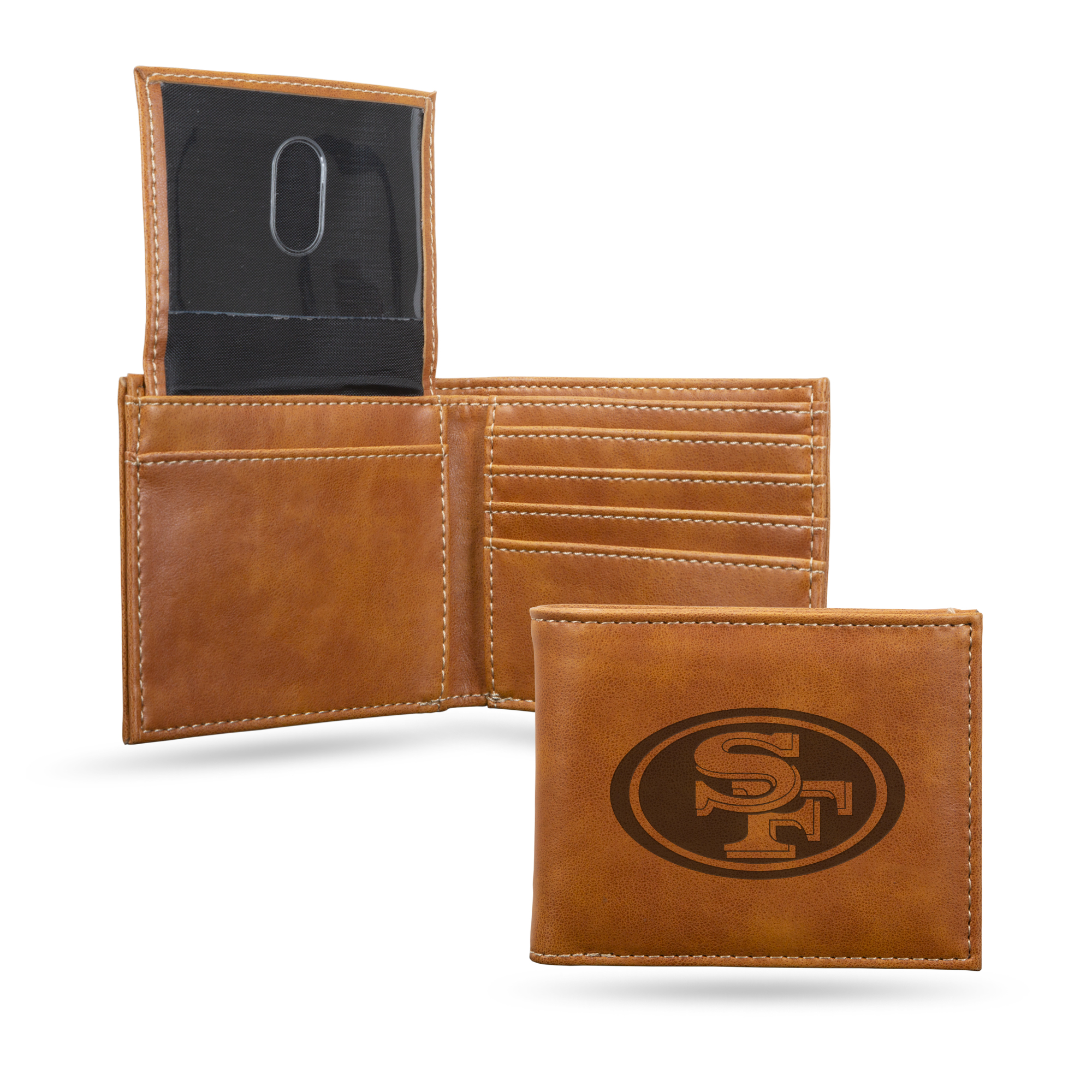San Francisco 49ers Brown Laser Engraved Bill-fold Wallet - Slim Design - Great Gift