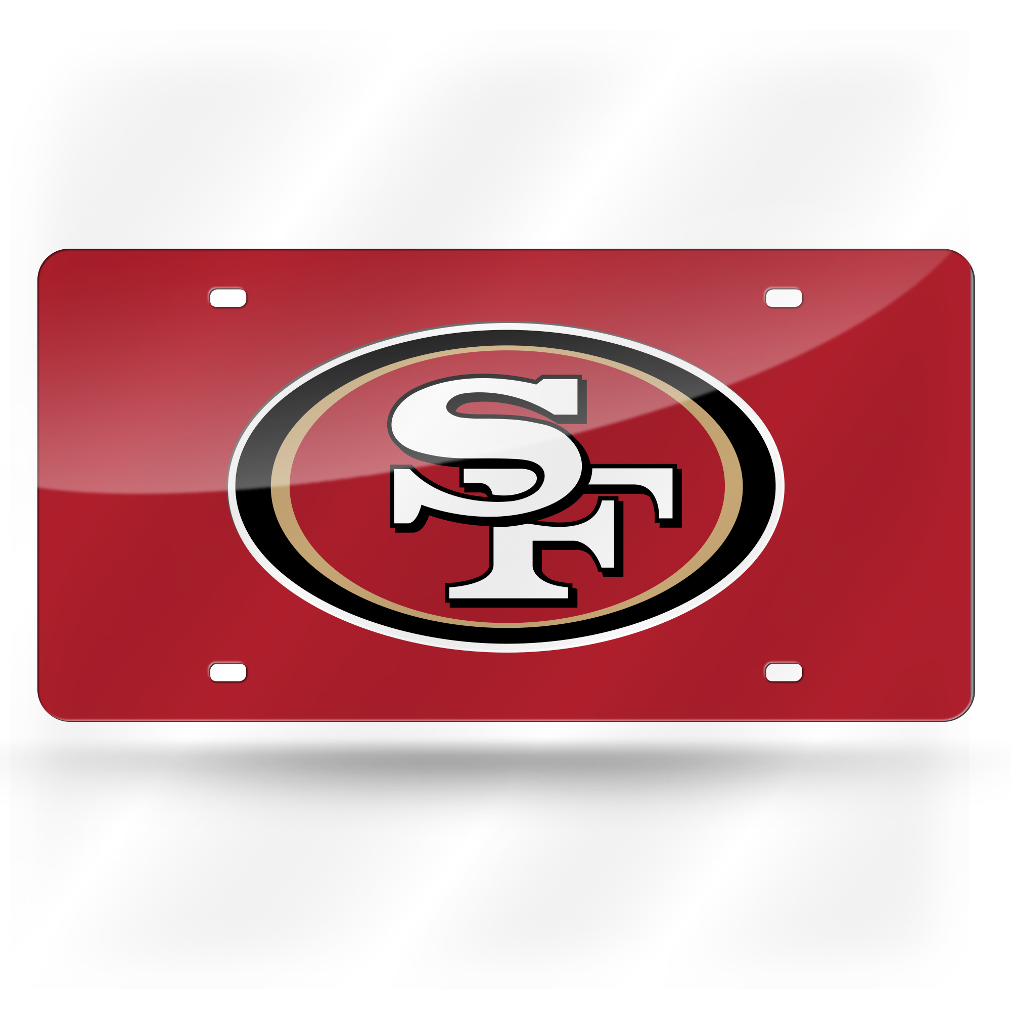 San Francisco 49ers Red 12" x 6" Laser Cut Tag For Car/Truck/SUV - Automobile D?cor    