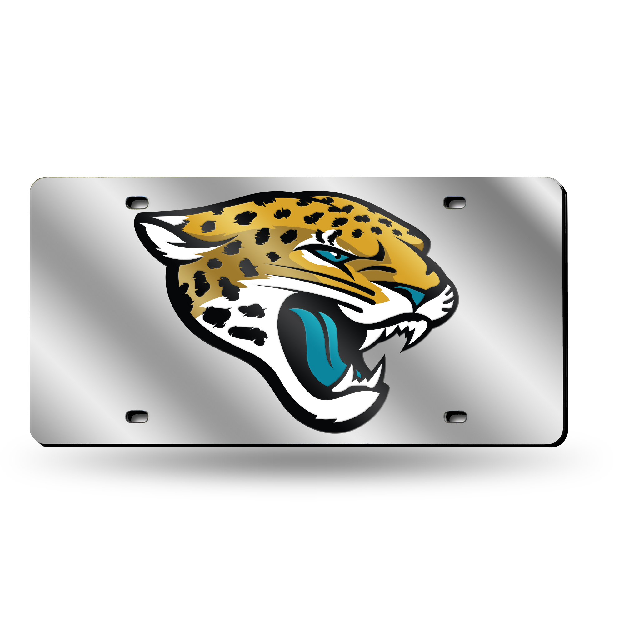 Jacksonville Jaguars  12" x 6" Silver Laser Cut Tag For Car/Truck/SUV - Automobile D?cor    