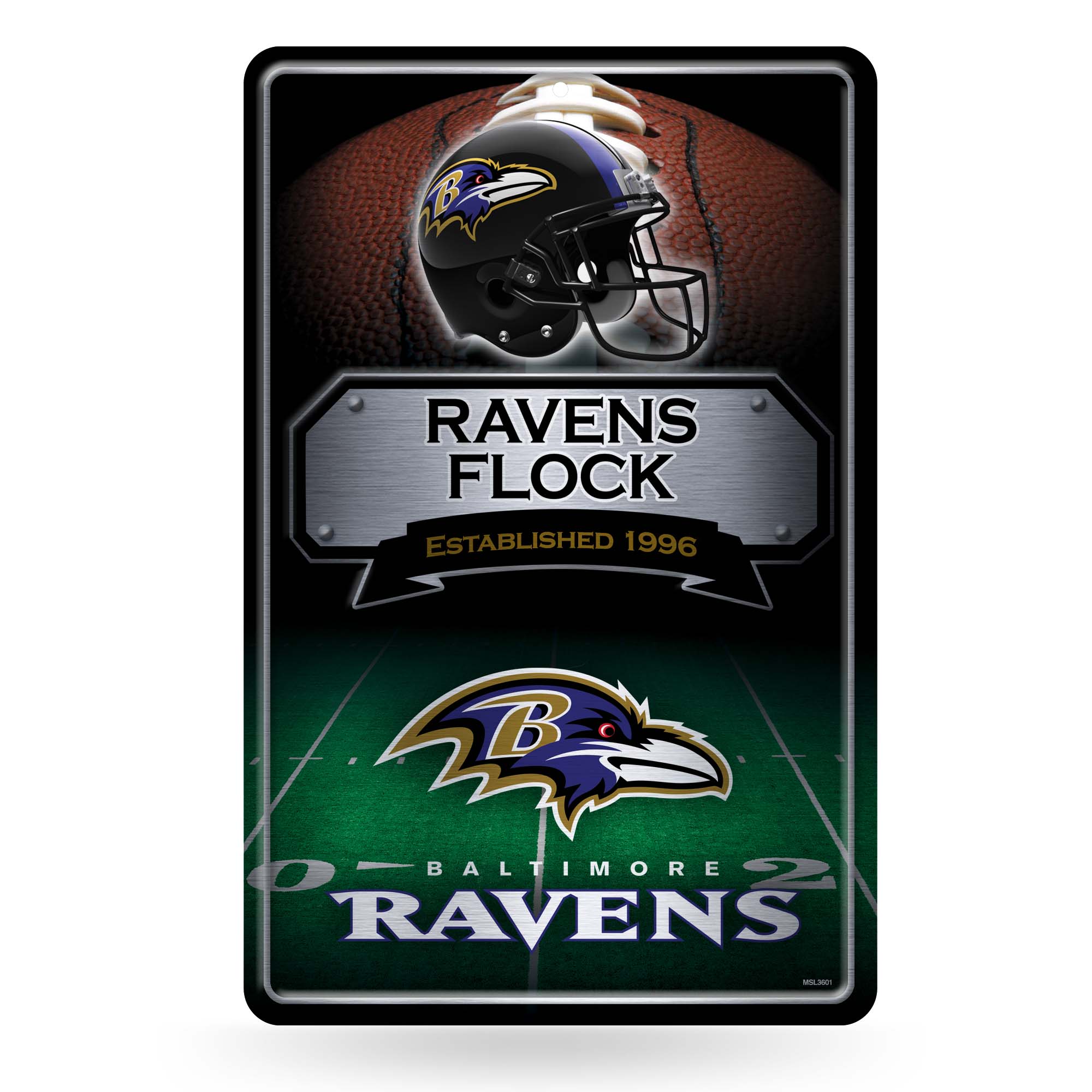 Baltimore Ravens  11" x 17" Metal Home D?cor Sign    