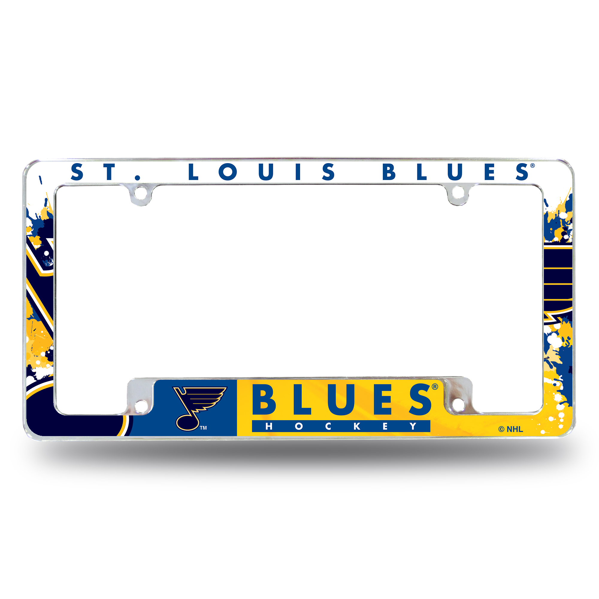 St. Louis Blues Primary 12" x 6" Chrome All Over Automotive License Plate Frame for Car/Truck/SUV    