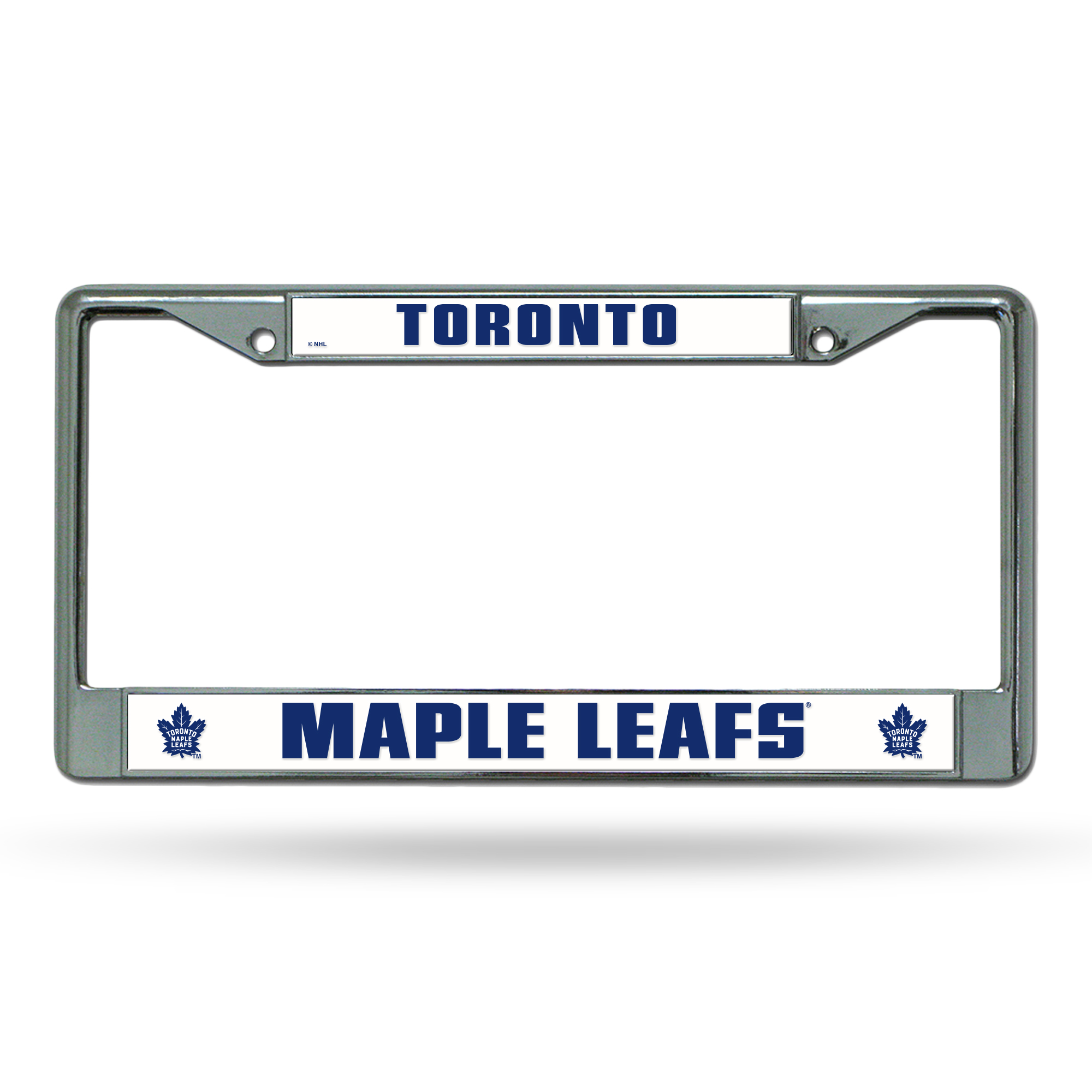 Toronto Maple Leafs Premium 12" x 6" Chrome Frame With Plastic Inserts - Car/Truck/SUV Automobile Accessory    