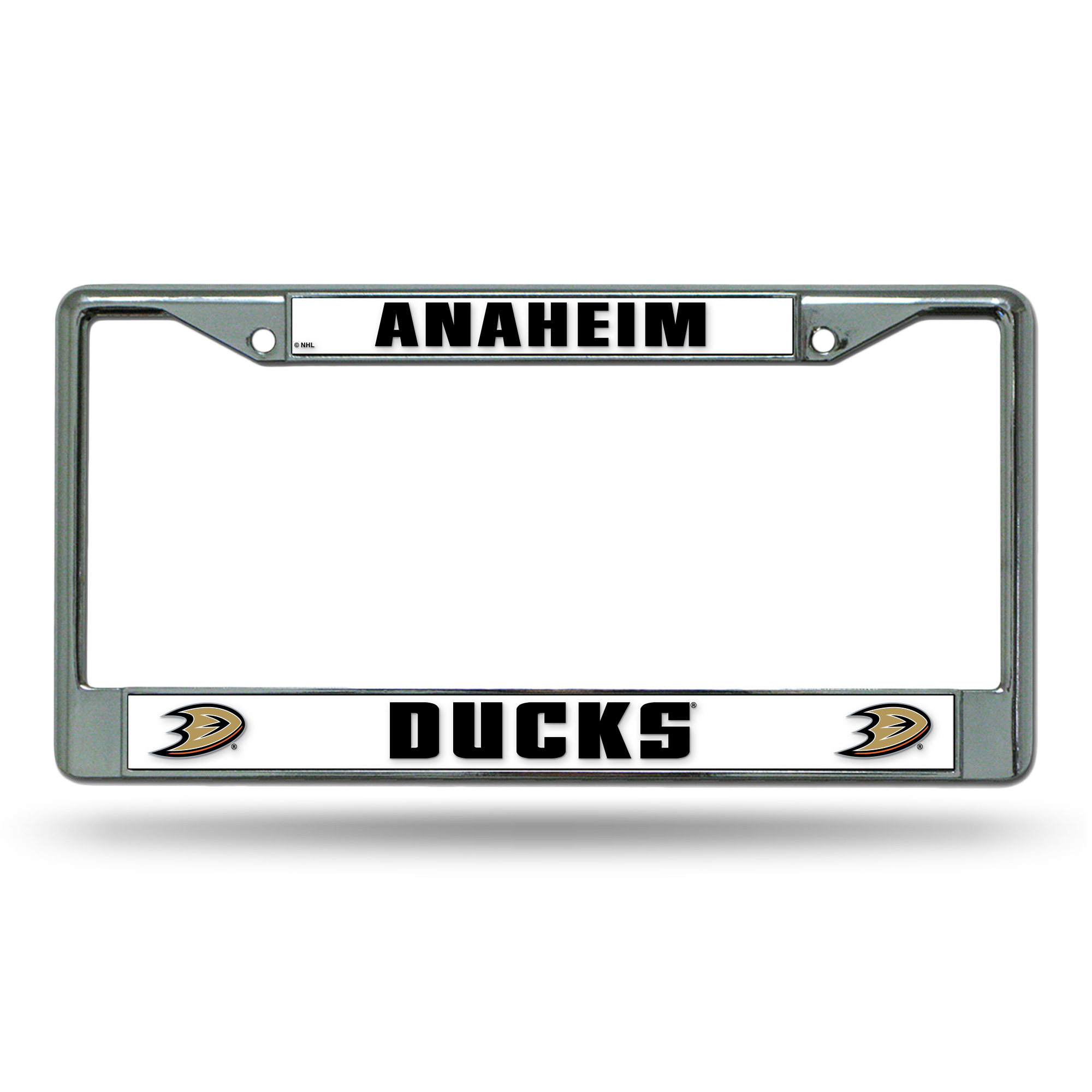 Anaheim Ducks Premium 12" x 6" Chrome Frame With Plastic Inserts - Car/Truck/SUV Automobile Accessory    
