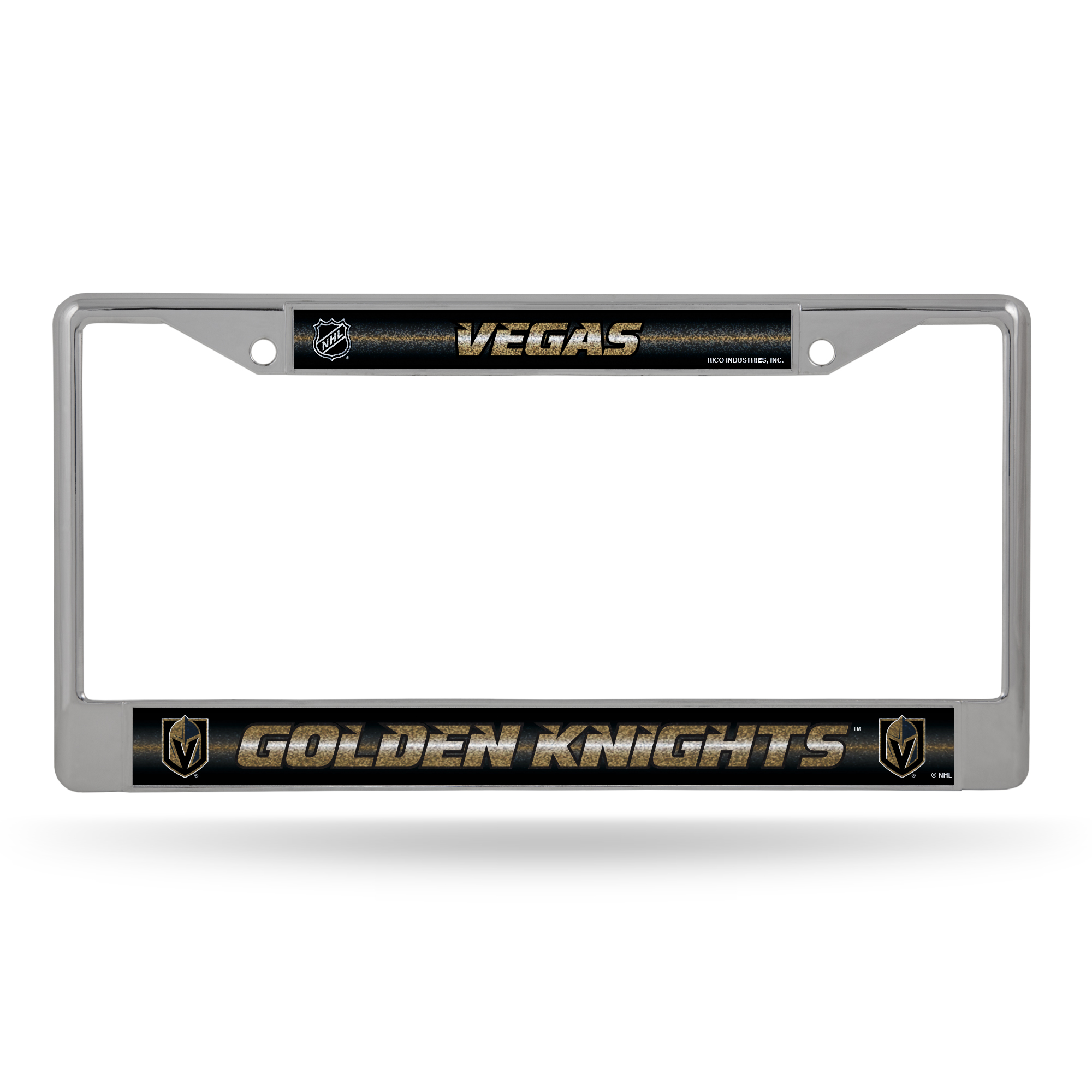 Vegas Golden Knights Classic 12" x 6" Silver Bling Chrome Car/Truck/SUV Auto Accessory    