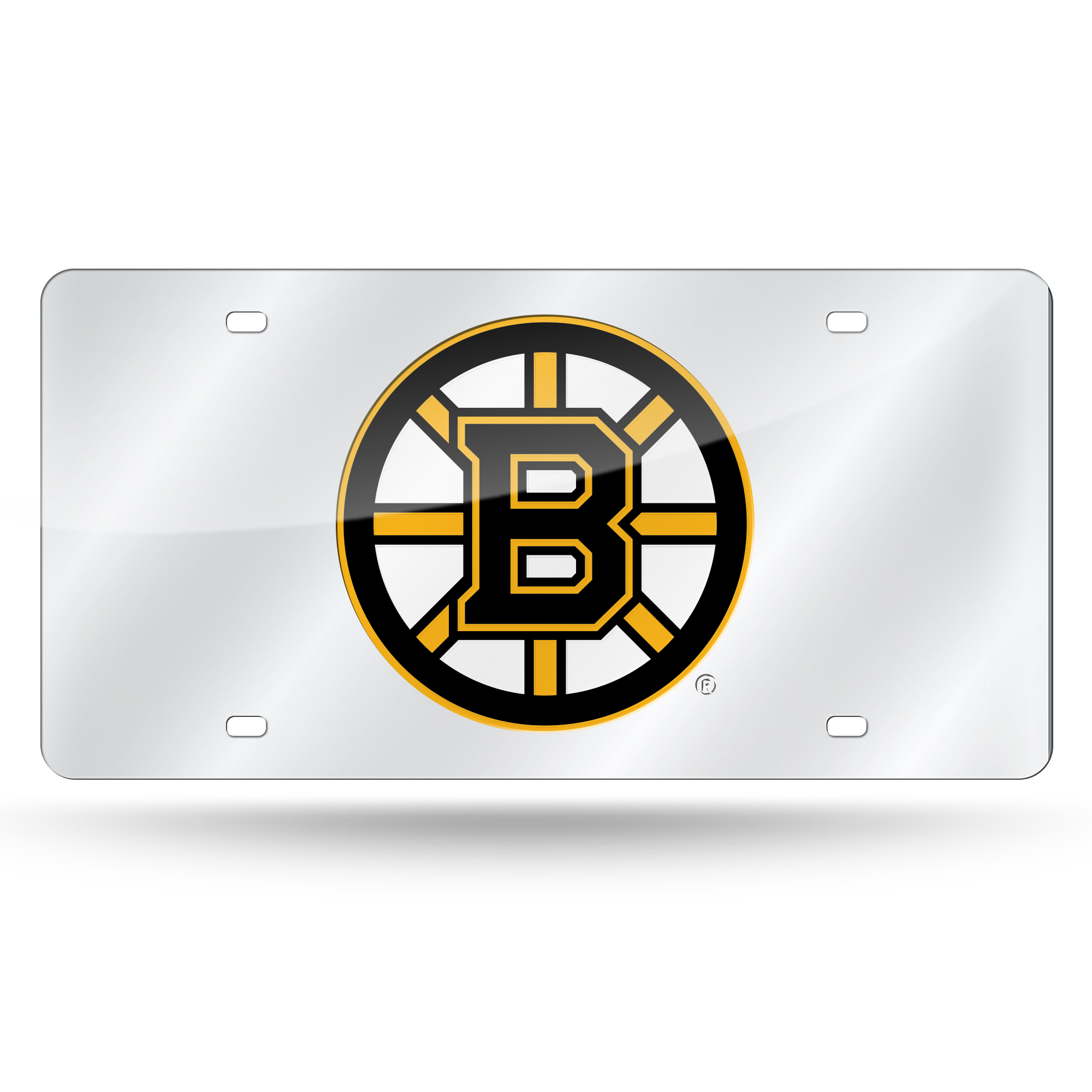 Boston Bruins Silver 12" x 6" Silver Laser Cut Tag For Car/Truck/SUV - Automobile D?cor    