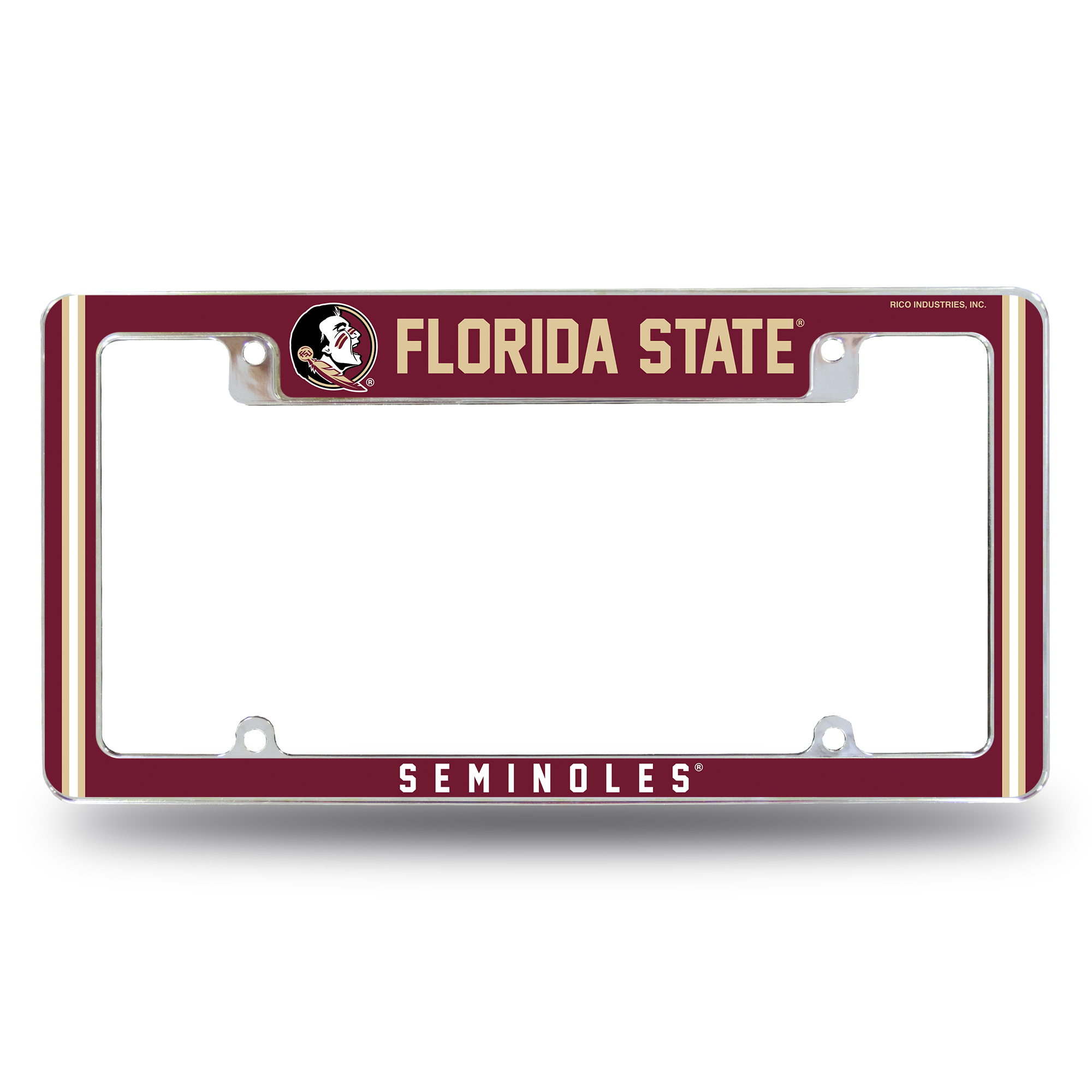 Rico Industries Florida A&M FAMU Rattlers Chrome Metal Laser License Plate Frame Set Of 2 Frames Multi