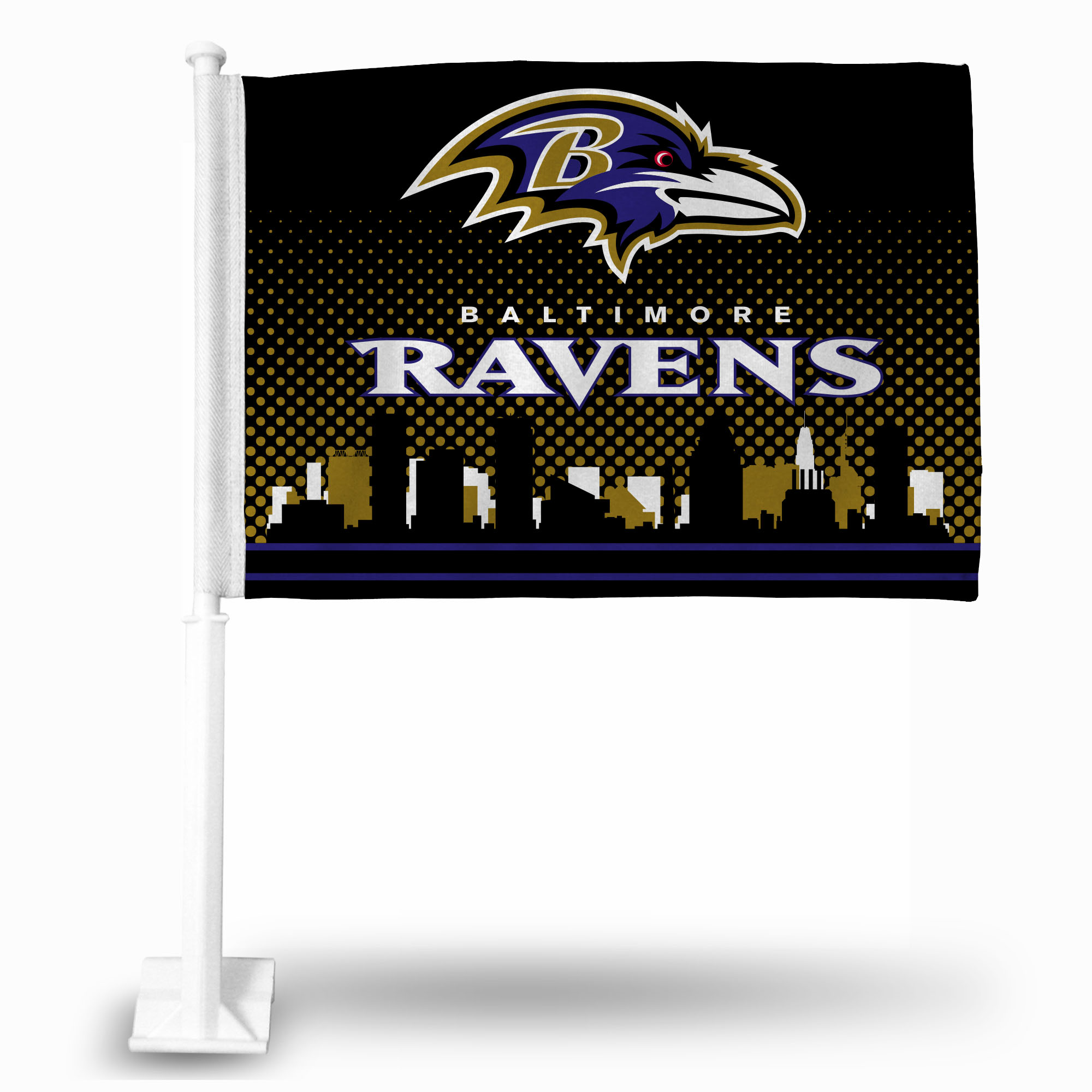 Bandiera Da Casa Baltimore Ravens - Doppia Faccia 71x101 Cm - Poliestere Con Manicotto - Licenza Ufficiale NFL